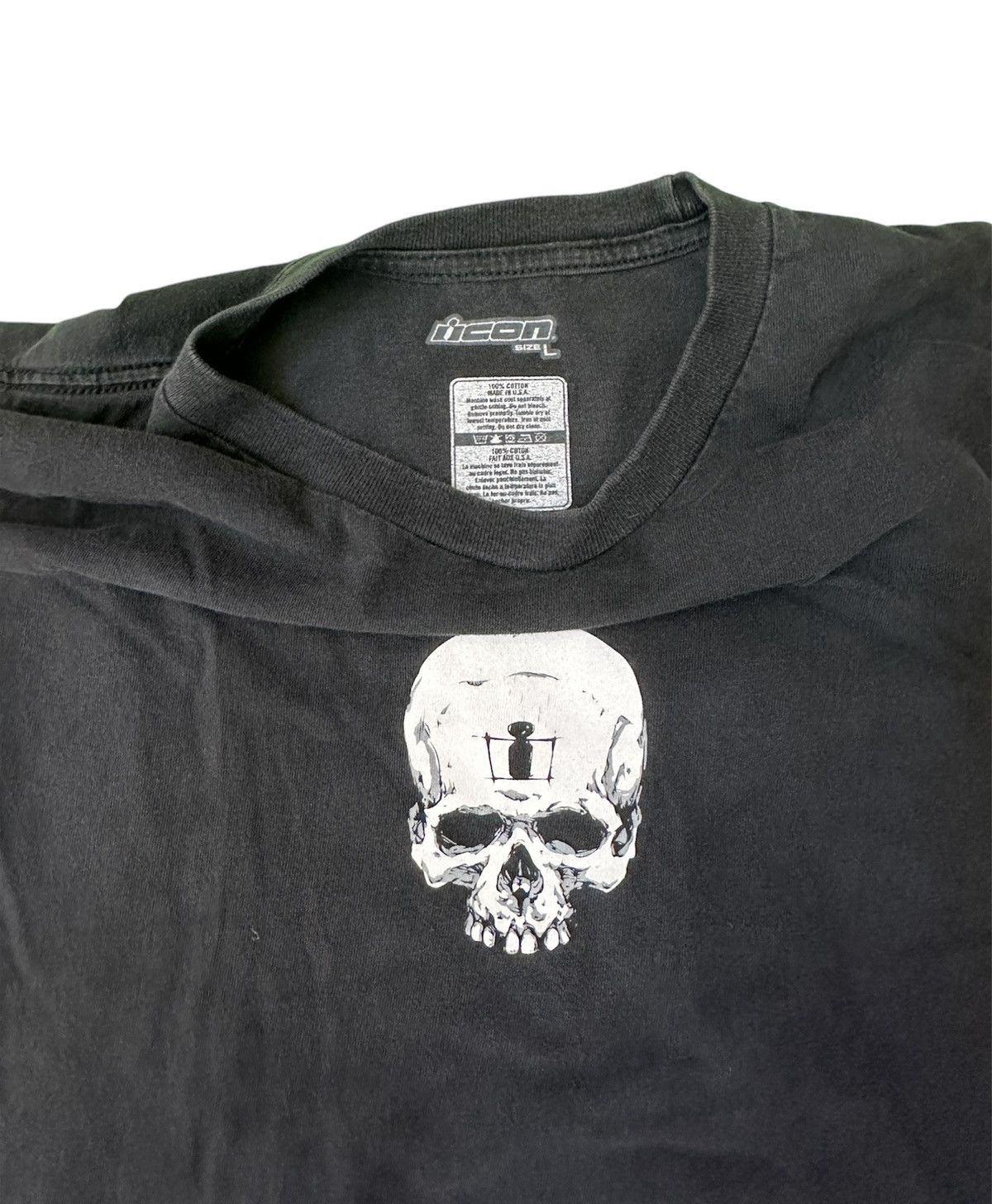 Japanese Brand × Vintage Black Skull Icon Tee Size US L / EU 52-54 / 3 - 1 Thumbnail