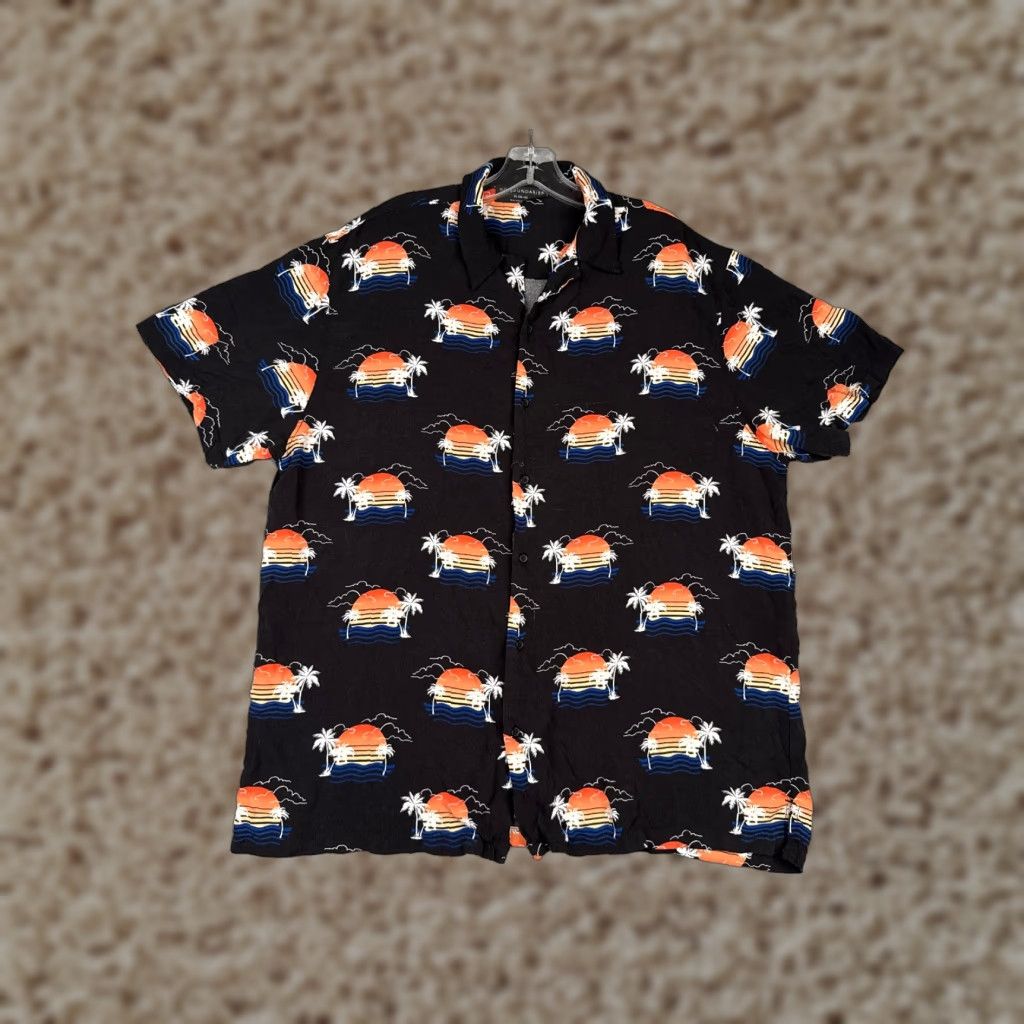 Vintage No Boundaries Shirt Men XL Black Orange Beach Sunset 100% Rayon Hawaiian Resort Aloha Beach Casual Shirt Size US XL / EU 56 / 4 - 1 Thumbnail