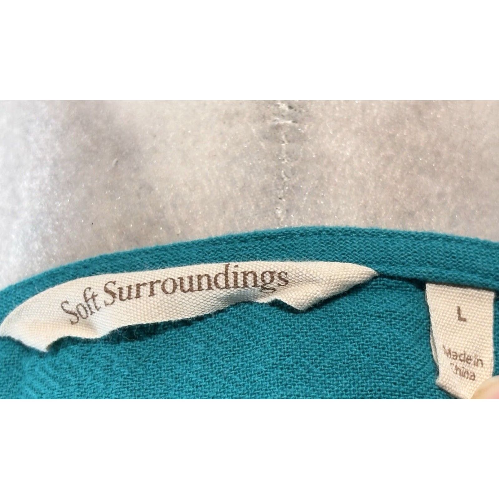 Soft Surroundings Soft Surroundings Women's Teal Tunic Top Large Cotton Gauze Lagenlook Casual Shirt Womens Size L / US 10 / IT 46 - 5 Thumbnail