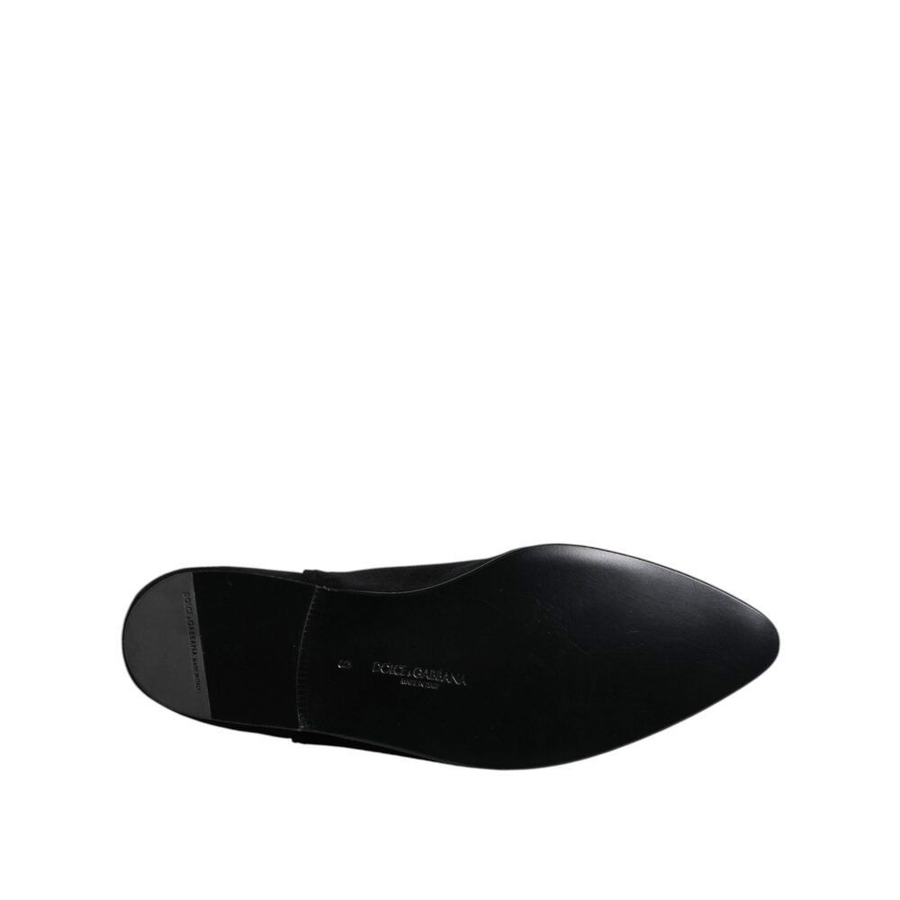Dolce & Gabbana Dolce & Gabbana Black Velvet Embellished Loafer Slip On Shoe Size US 10 / EU 43 - 8 Thumbnail