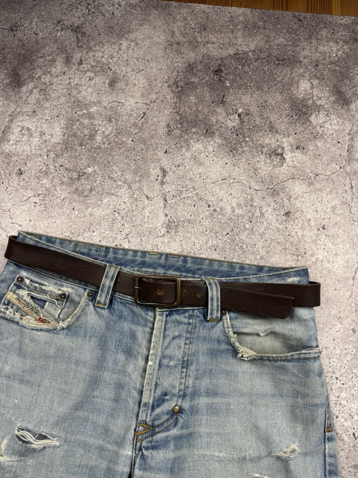 Japanese Brand 00’s NUMBER NINE STYLE BROWN LEATHER RARE Y2K BELT VINTAGE Size ONE SIZE - 3 Thumbnail