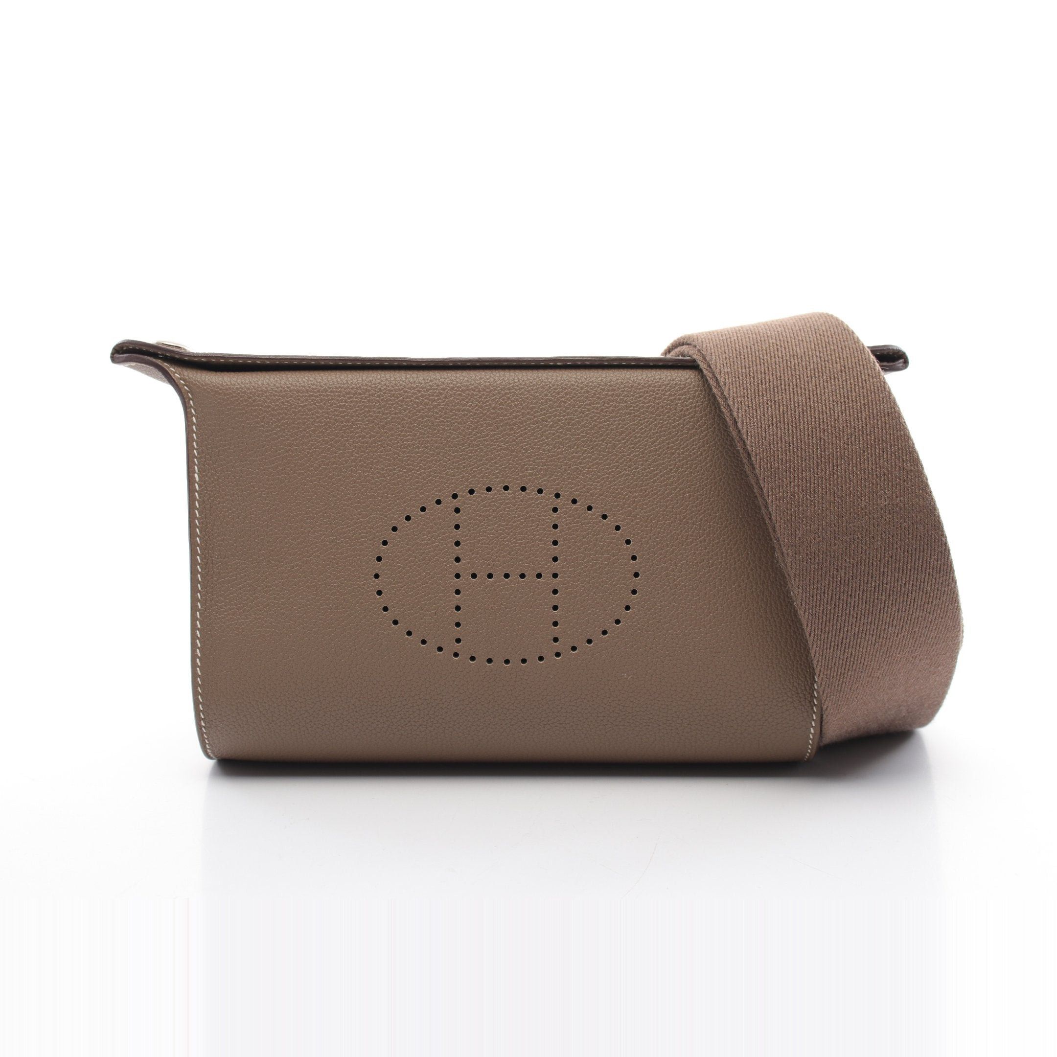 Hermes Hermes Vidposh Etoupe Shoulder Bag Togo Gray Beige Silver Hardware U Stamp Size ONE SIZE - 1 Thumbnail