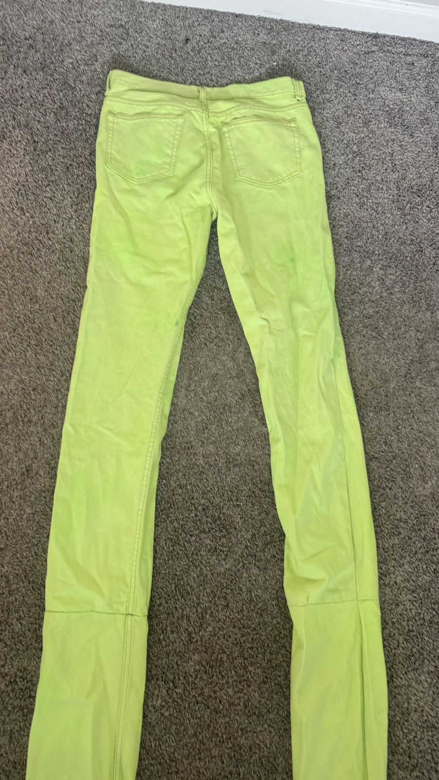 Japanese Brand Rare Brazil Stacked Neon Yellow Jeans Size US 34 / EU 50 - 1 Thumbnail