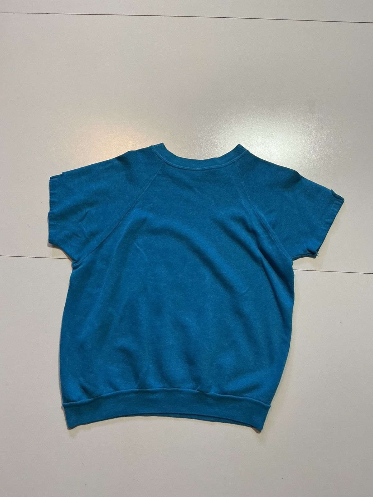 Vintage Vintage 70s 80s Short Sleeve Blue Blank Pullover Sweatshirt Size US S / EU 44-46 / 1 - 2 Thumbnail