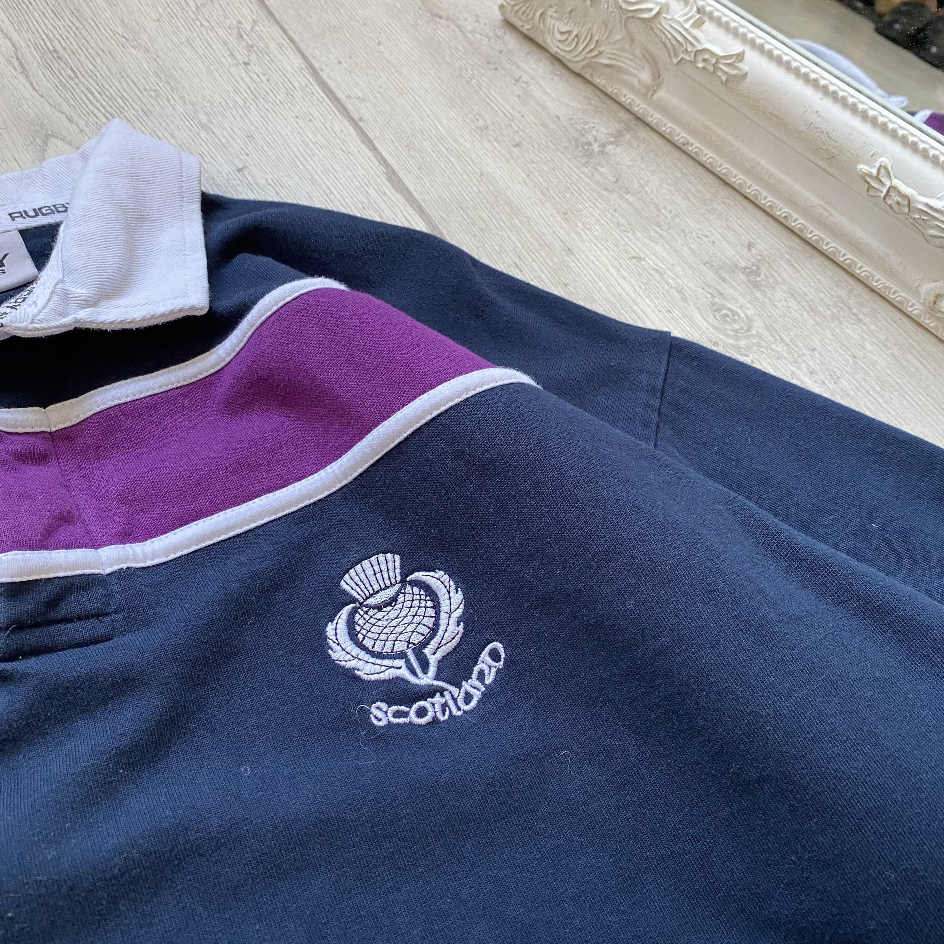 Cotton Traders 🏈 Vintage Scotland Rugby jersey heavy Shirt Y2K Blokcore Size US XL / EU 56 / 4 - 4 Thumbnail