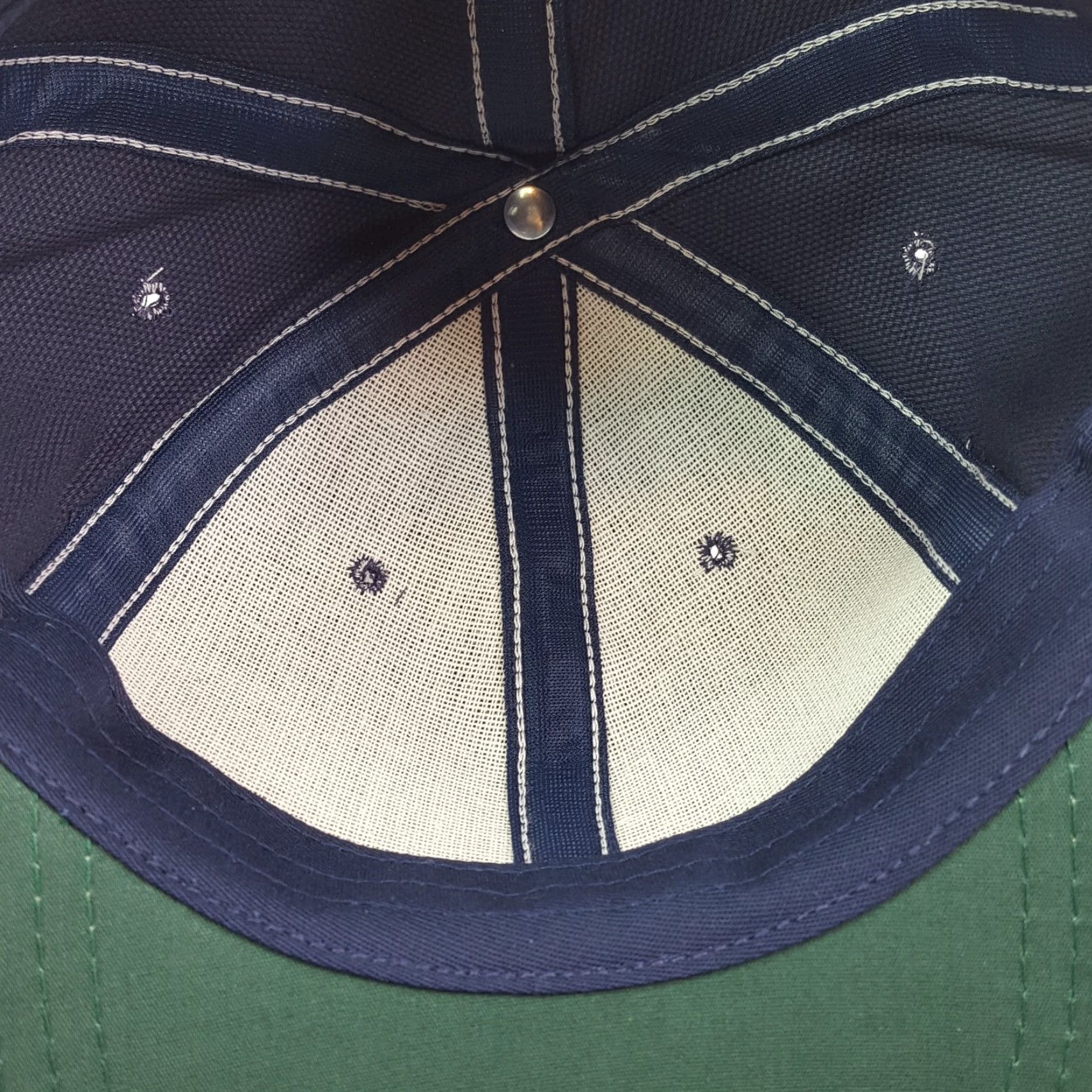 Vintage VINTAGE Town Talk Navy Blue Adjustable USA Hat Baseball Cap Men Casual 90s Retro Sports Embroidered Lightweight Knit Cotton Blend Solid Blue Cap Size ONE SIZE - 6 Thumbnail