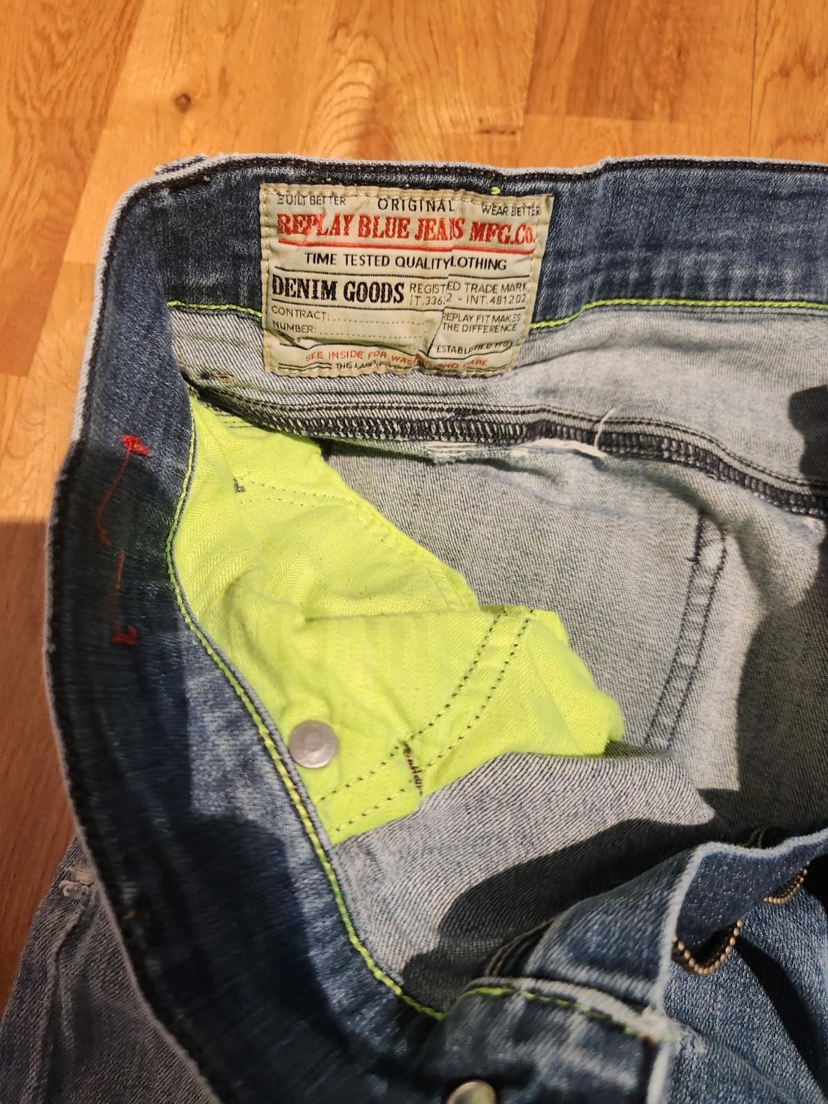 Replay Vintage Replay Distressed Slim Fit Jeans Mens 33X32 Blue Size US 33 - 5 Thumbnail