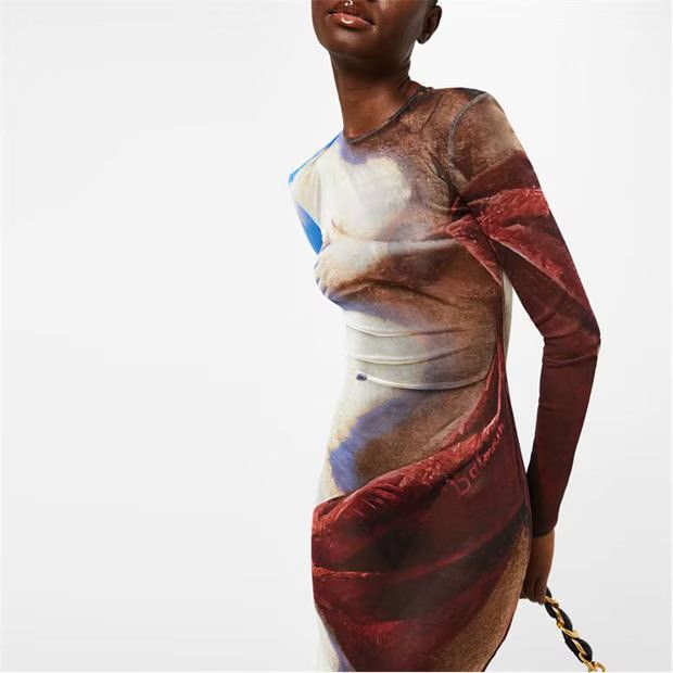 Balmain o1g2r1mq0924 Midi Dress in Multicolor Size XS / US 0-2 / IT 36-38 - 3 Thumbnail