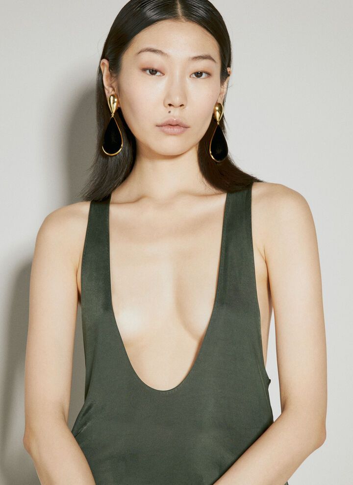 Saint Laurent Paris o1b1hav110525 765308 Tank Top in Green Size S / US 4 / IT 40 - 6 Thumbnail