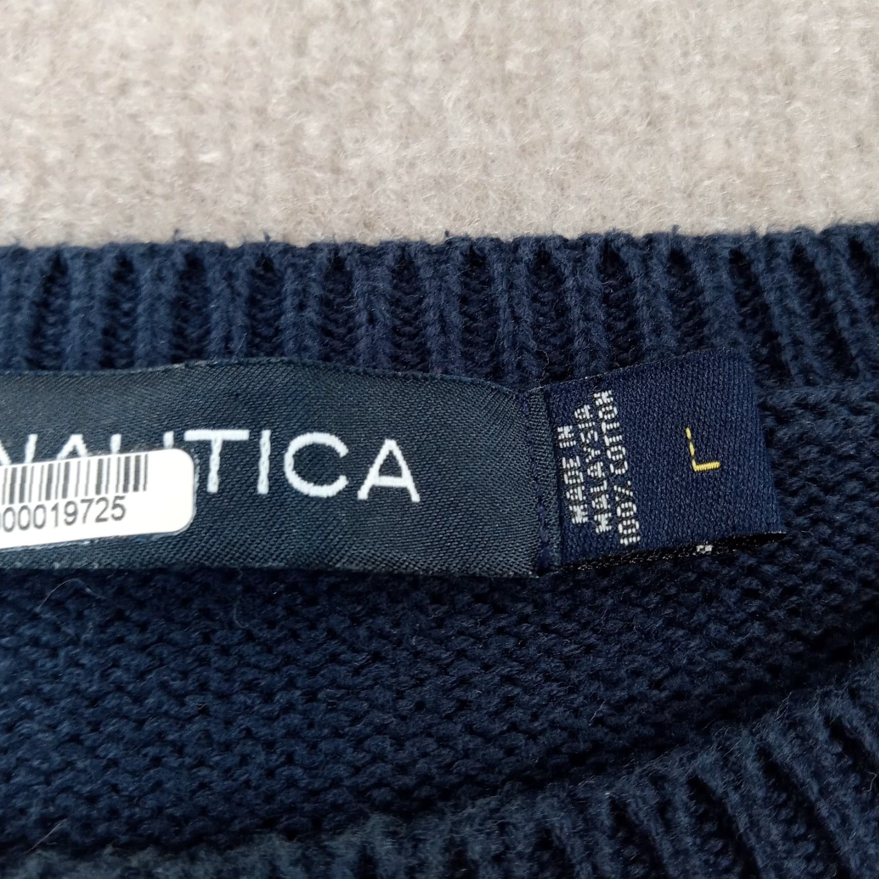 Nautica Nautica Mens Large Blue Crew Neck Long Sleeve Pullover Sweater Logo Casual Cotton Knit Size US L / EU 52-54 / 3 - 6 Thumbnail
