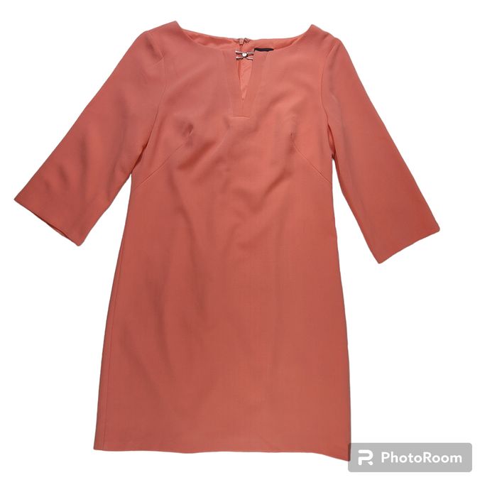 Adrianna Papell ADRIANNA PAPELL Melon Coral 3 4 sleeve Shift Dress