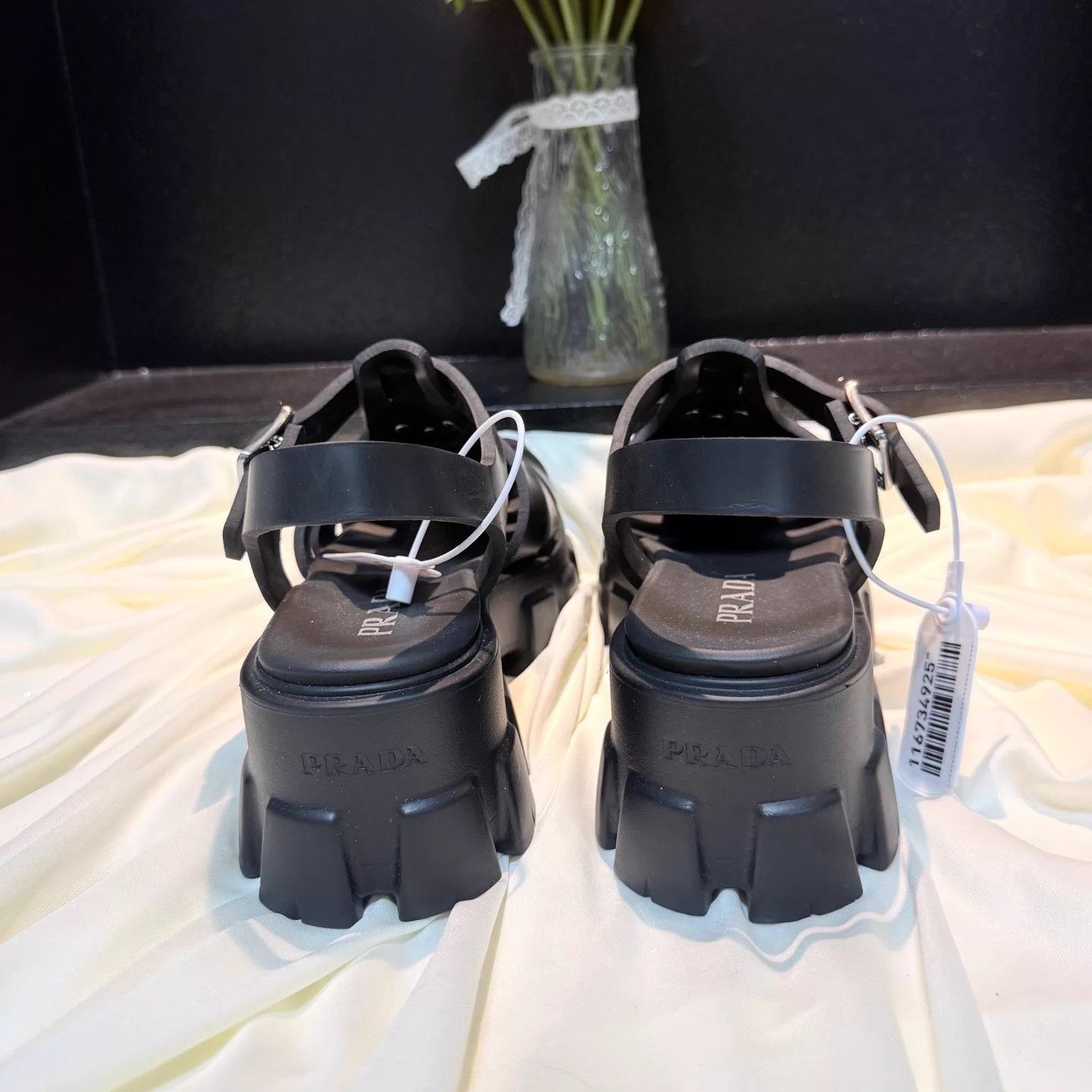 Prada Prada Monolith Ankle Strap Sandal 38 New nh5728 Size US 7.5 / IT 37.5 - 3 Thumbnail