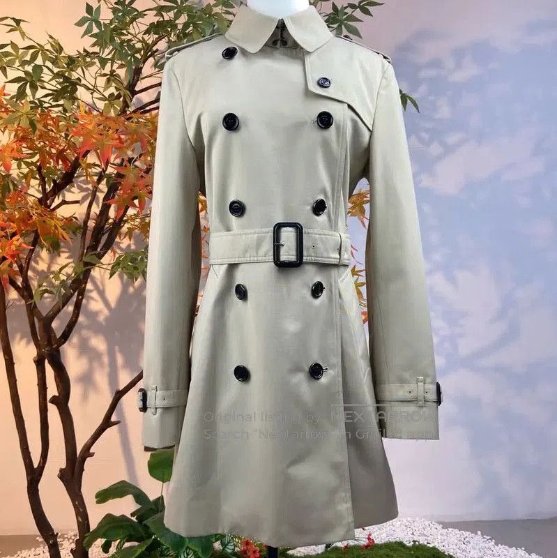 Burberry Women's Camel Cotton Trench Coat.