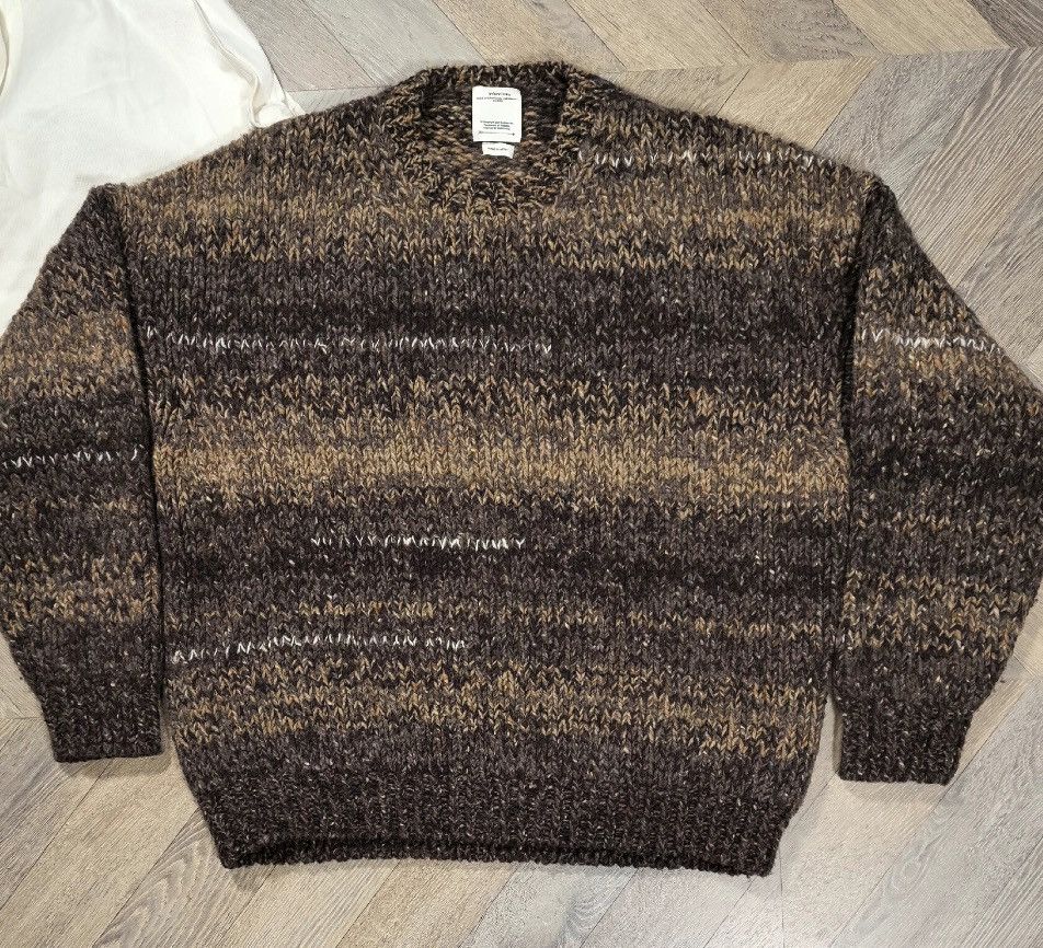 image of Visvim 21Aw Amplus Crew Gradient Hand Knit in Brown, Men's (Size XL)