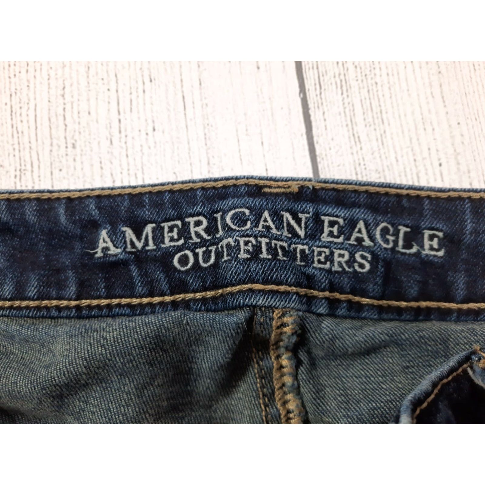 American Eagle Outfitters VINTAGE American Eagle Jeans Skinny Dark Blue Denim Women's Size 4 Long M4J Size 27" / US 4 / IT 40 - 3 Thumbnail