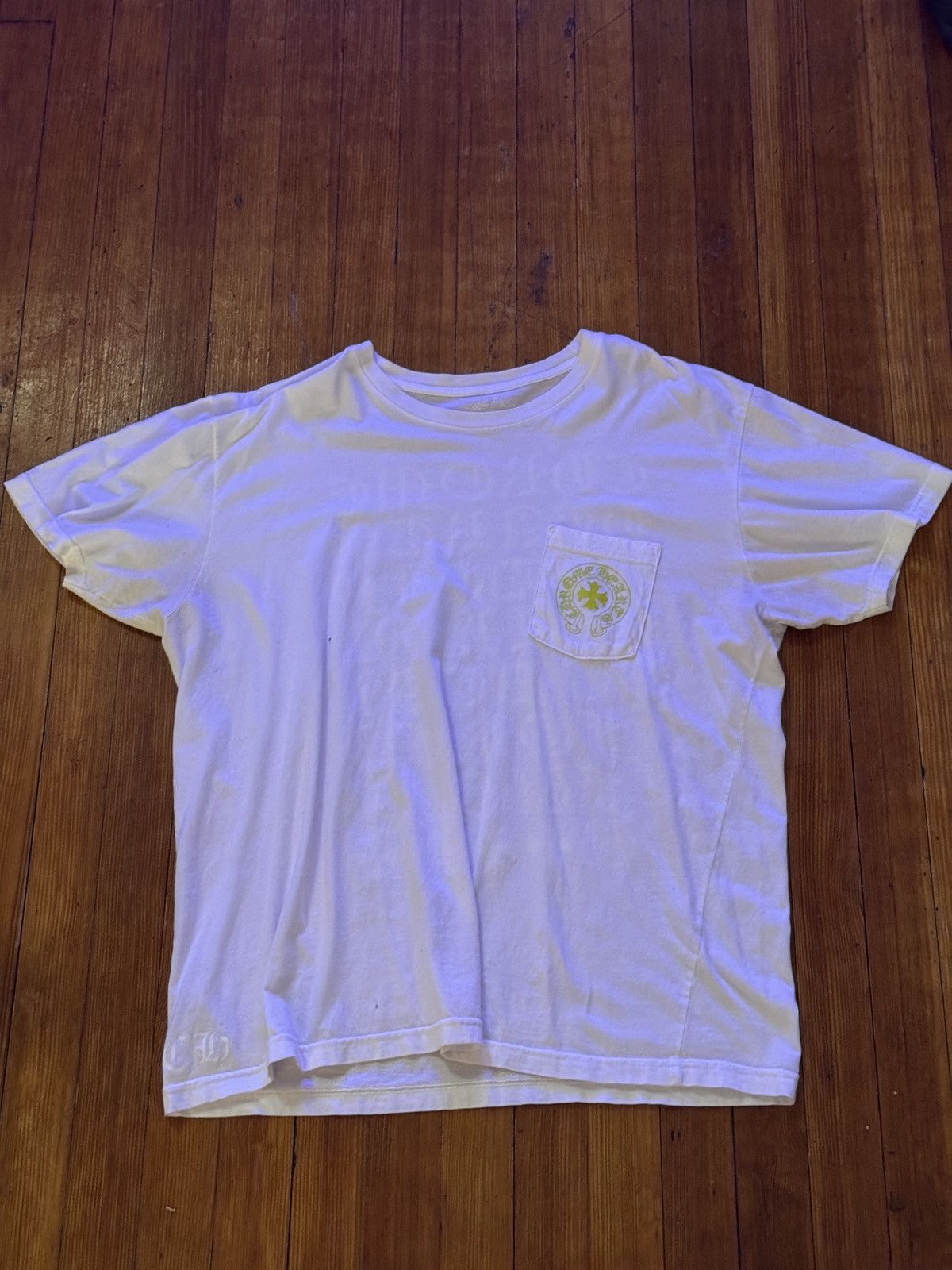Chrome Hearts Chrome Hearts White Yellow Script Hollywood Tee Size US XL / EU 56 / 4 - 2 Thumbnail
