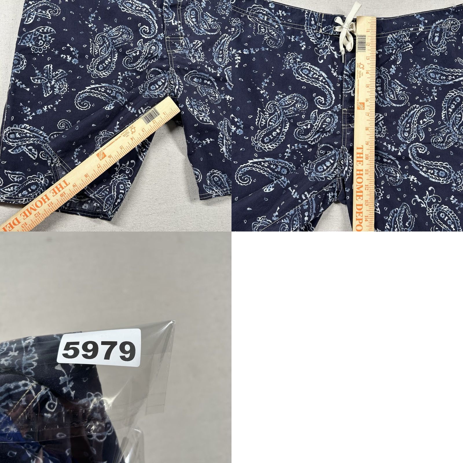 Polo Ralph Lauren Polo Ralph Lauren Mens Board Shorts 36 Navy Blue Paisley 9" Inseam Linerless Size US M / EU 48-50 / 2 - 8 Thumbnail