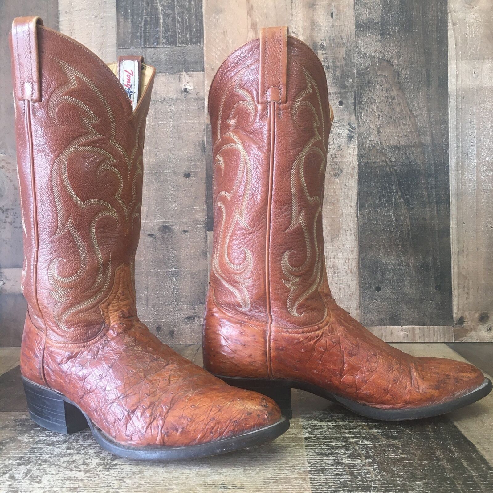 Tony Lama Tony Lama Vintage Brown Ostrich Cowboy Boots Mens 8.5 D Size US 8.5 / EU 41-42 - 12 Thumbnail