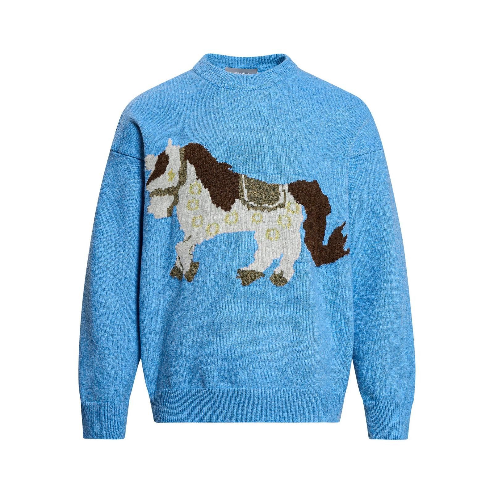 Other Red Wool Crewneck Sweater with Horse Motif Size US M / EU 48-50 / 2 - 4 Thumbnail