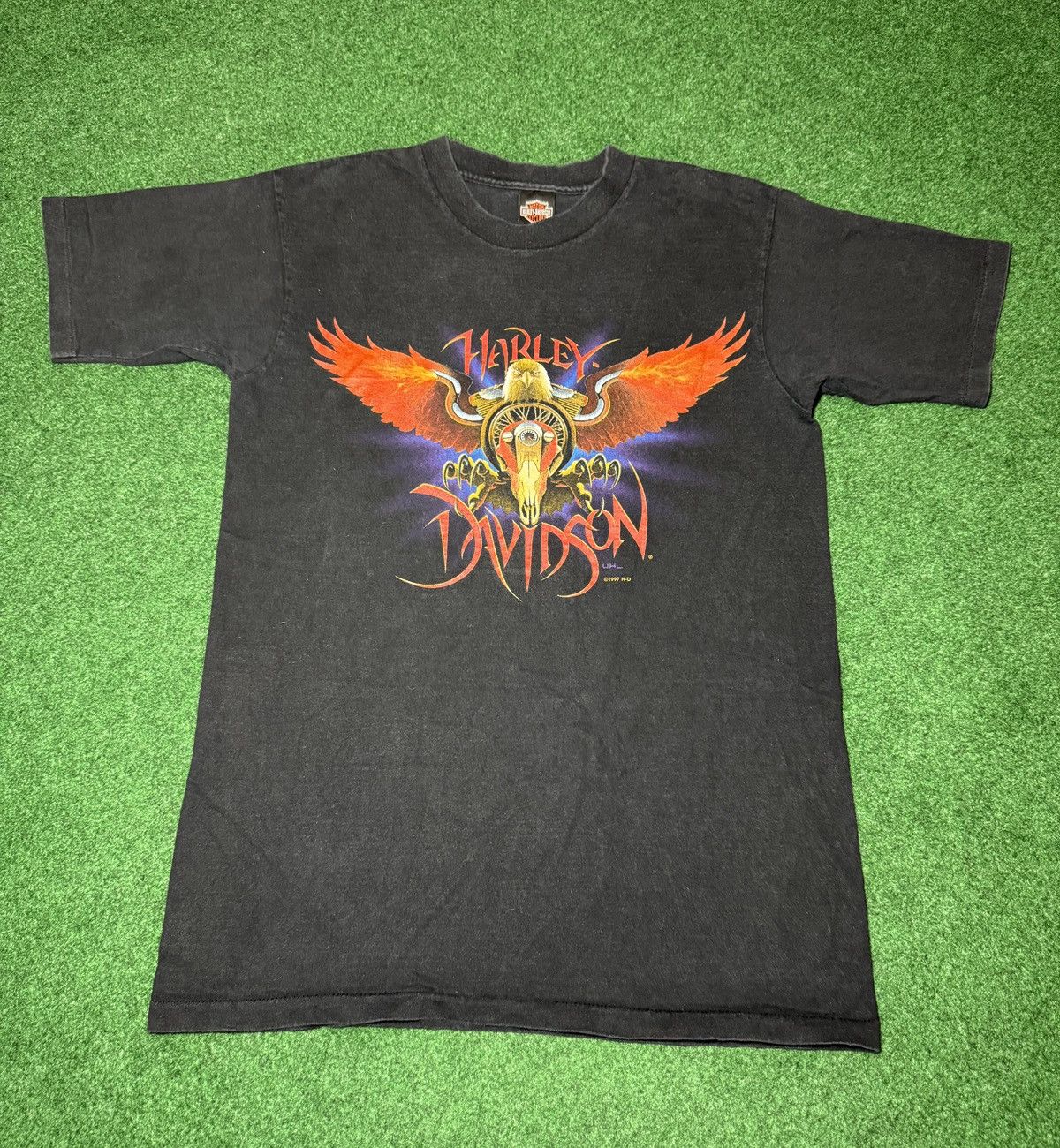 Harley Davidson × Vintage Vintage 90s Harley Davidson SICK Eagle Graphic Med T Shirt Size US M / EU 48-50 / 2 - 1 Thumbnail