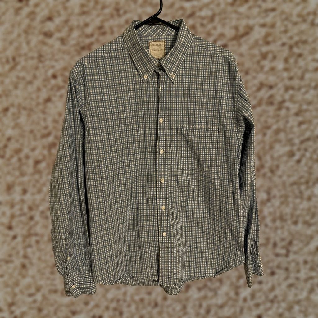 Billy Reid Billy Reid Shirt Blue Plaid Standard Cut Button Up Casual L/S Italy Men's Large Size US L / EU 52-54 / 3 - 1 Thumbnail