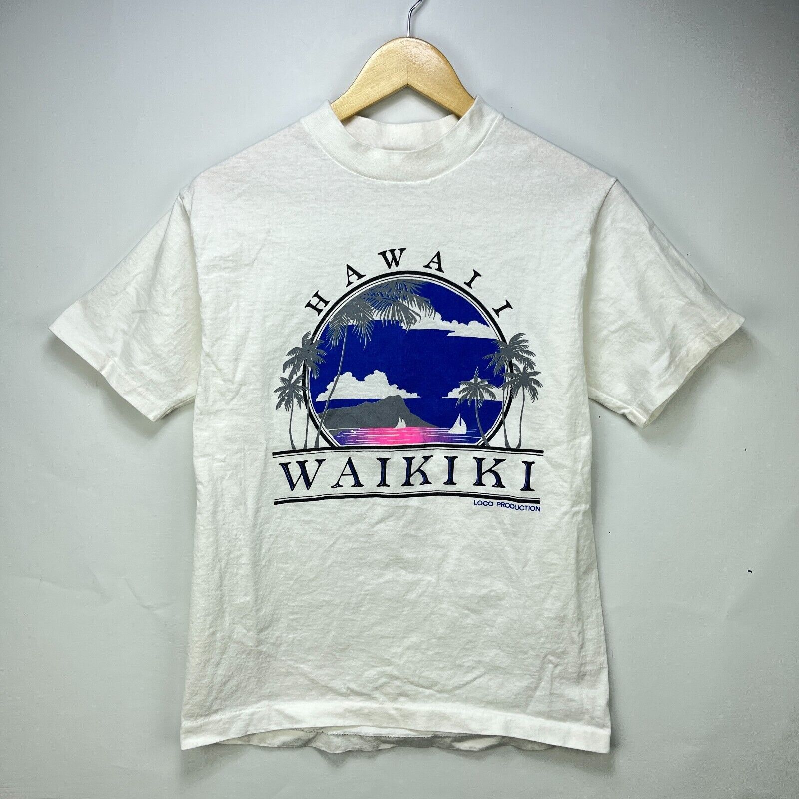 Vintage 90s Hawaii Waikiki Single Stitch Medium Souvenir