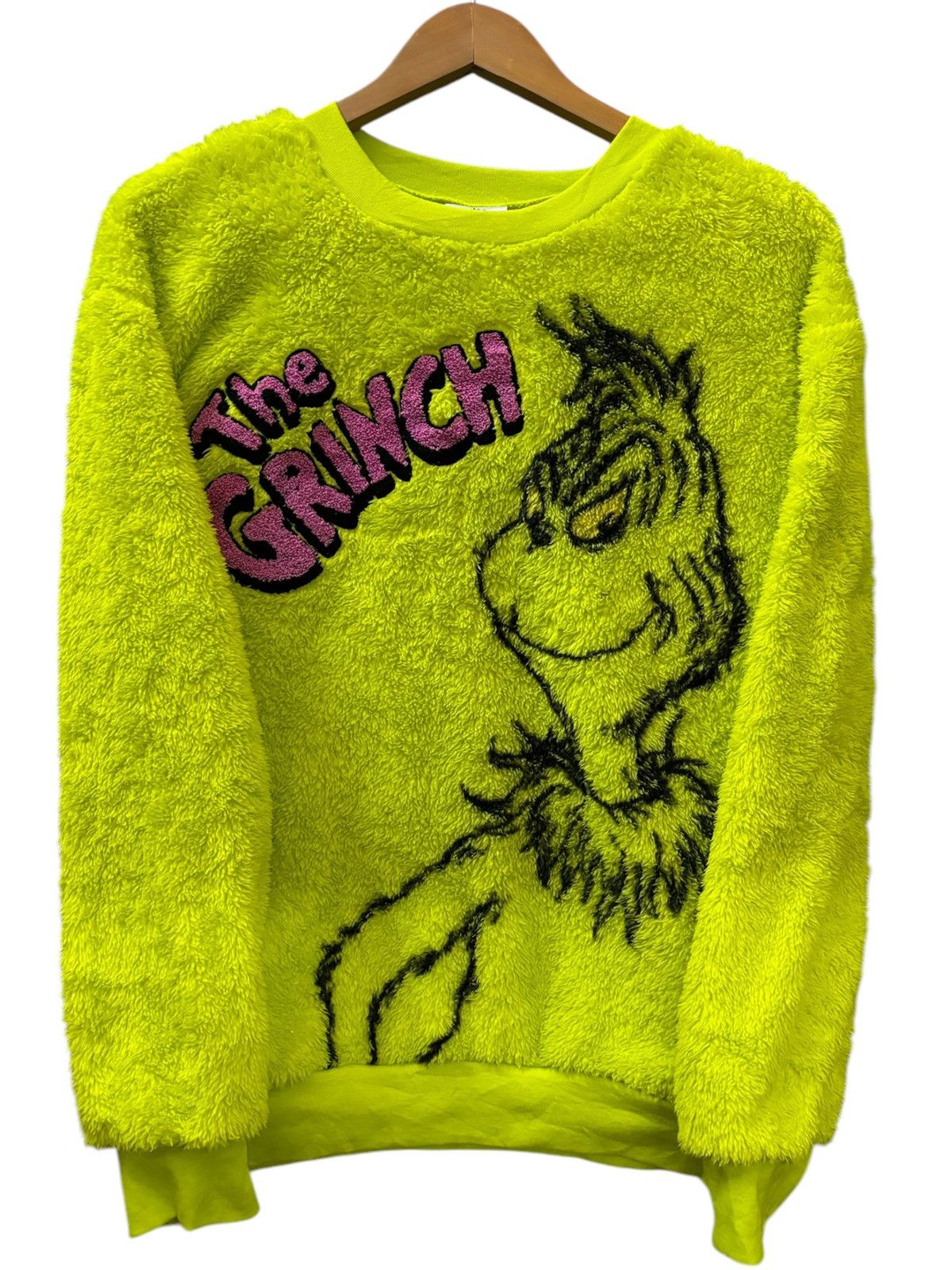 The Grinch Big Print Fleece Sweatshirt (Size L)