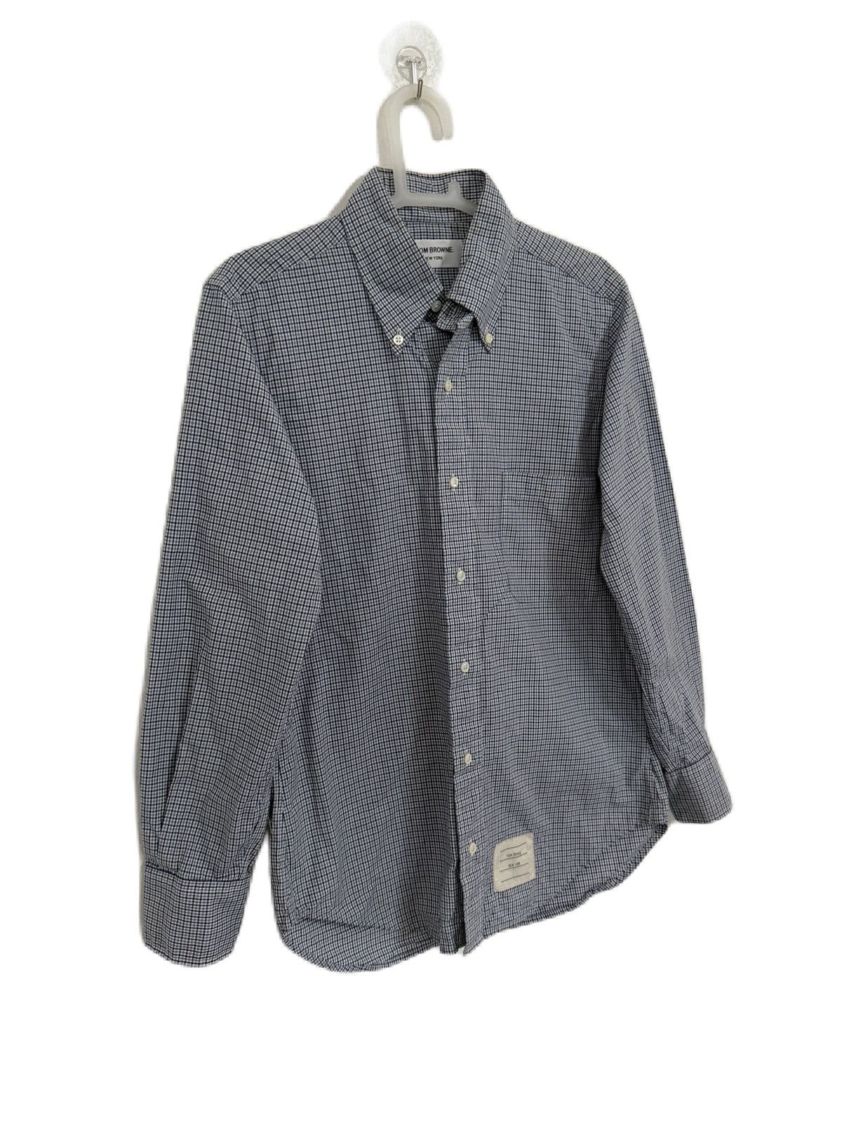 Thom Browne Thom Browne Navy Gingham Button-Down Oxford Shirt Size US S / EU 44-46 / 1 - 2 Thumbnail