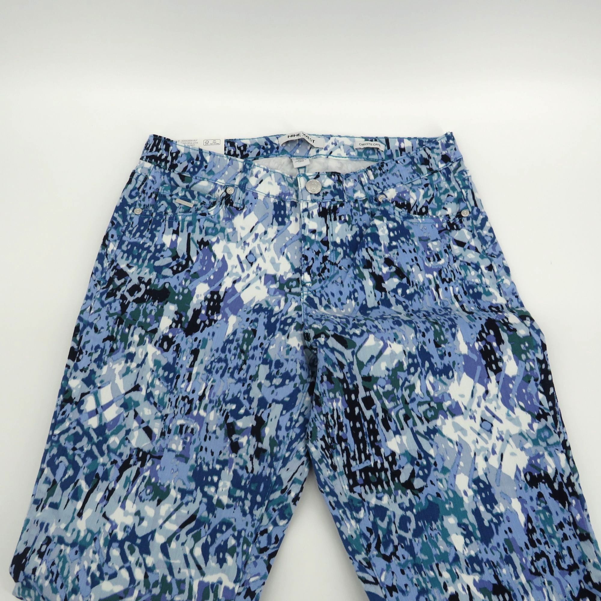 Nine West Nine West Women's Chrystie Capri Jeans Blue Abstract Print S Size 27" / US 4 / IT 40 - 6 Thumbnail