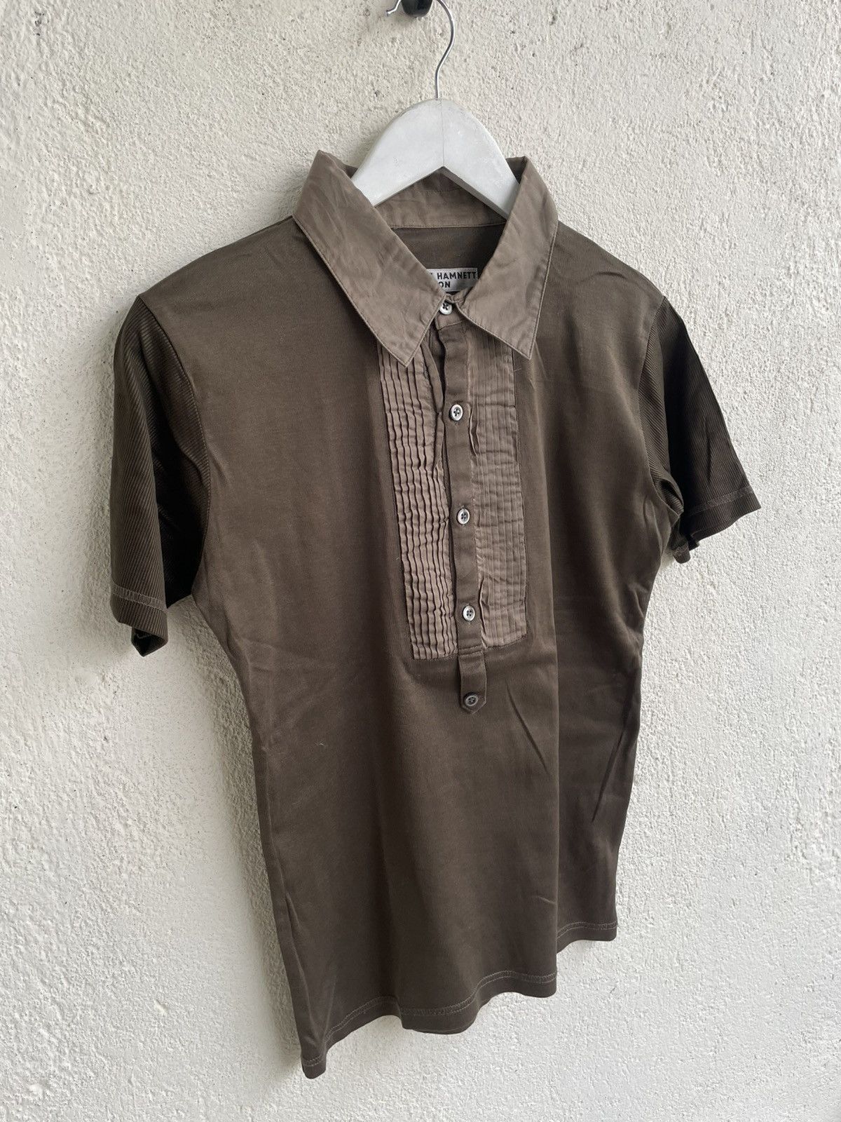 Katharine Hamnett London 2000s Katharine Sheer Panel Polo Tee Designer Hysteric Y2K Size US XS / EU 42 / 0 - 4 Thumbnail