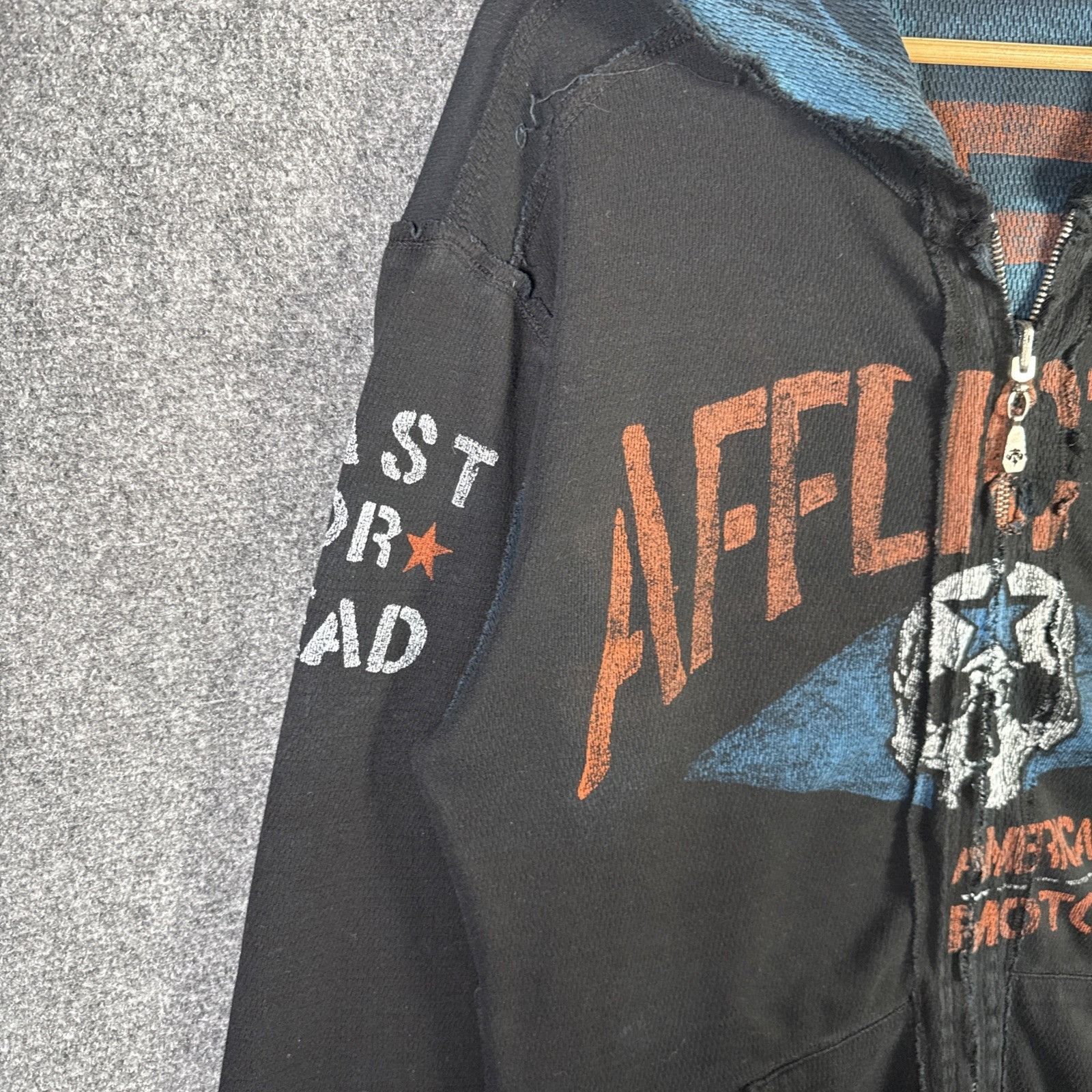 Affliction Vintage Affliction Hoodie Mens Large Black Y2K Zip Up Thin Size US L / EU 52-54 / 3 - 6 Thumbnail