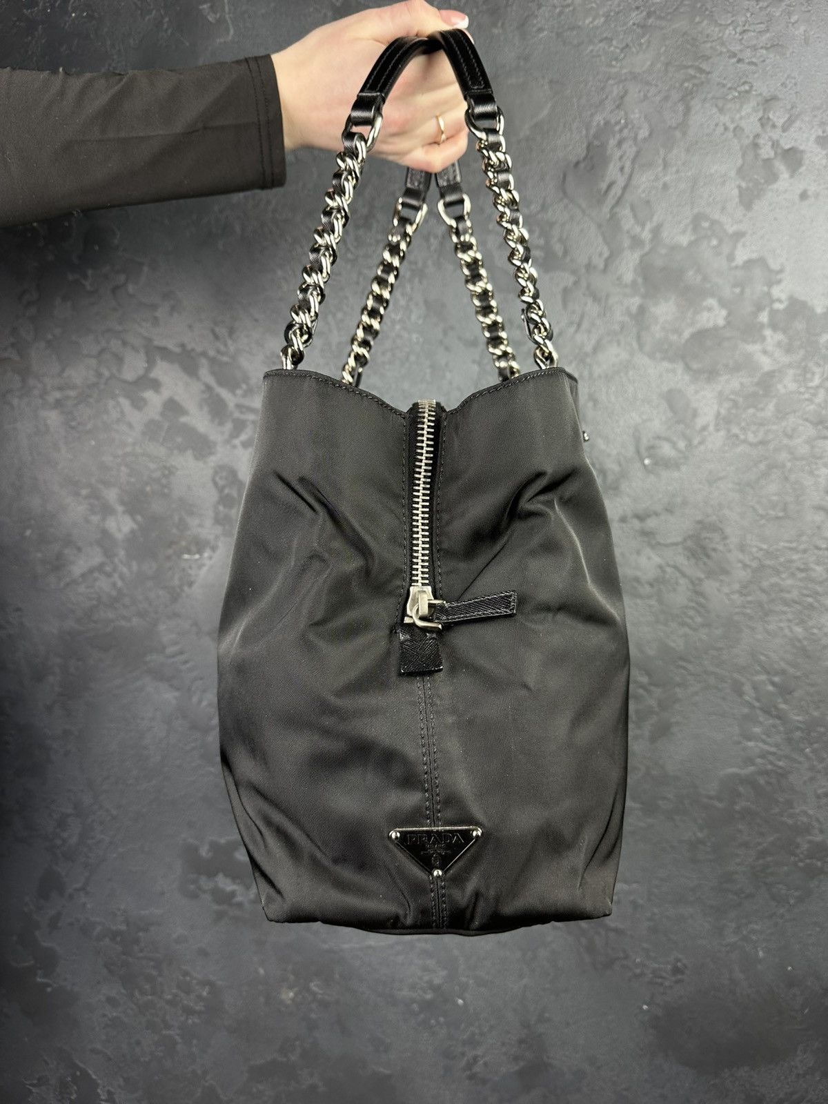 Prada Vintage 90s PRADA Tessuto Nylon Shoulder Bag Rare Size ONE SIZE - 3 Thumbnail