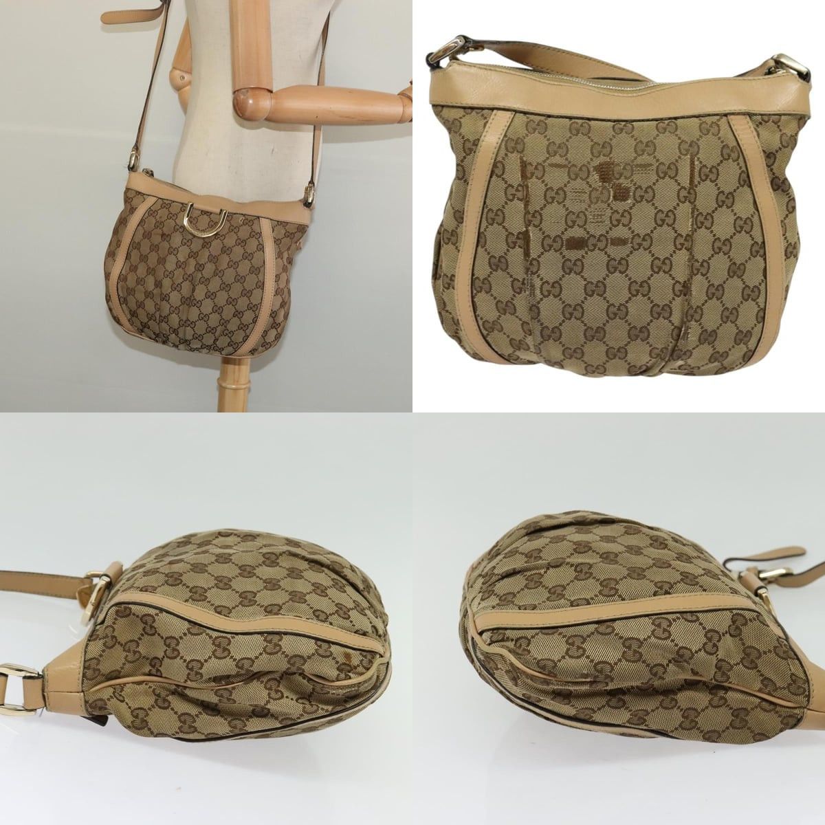 Gucci GUCCI GG Canvas Shoulder Bag Beige Gold Size ONE SIZE - 11 Thumbnail