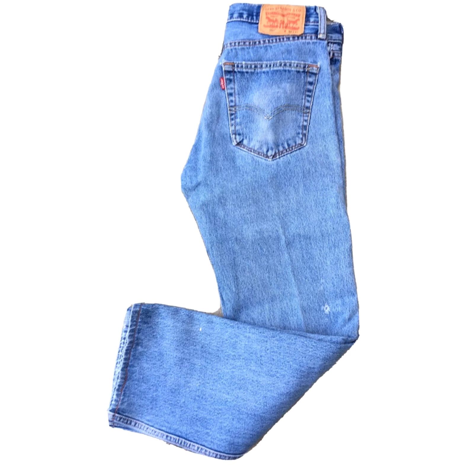 Levi's VINTAGE Levi's 505 Jeans Distressed Straight Leg Jeans Mens Regular 31x32 Blue Denim Distressed 90s Theme Size US 31 - 2 Thumbnail