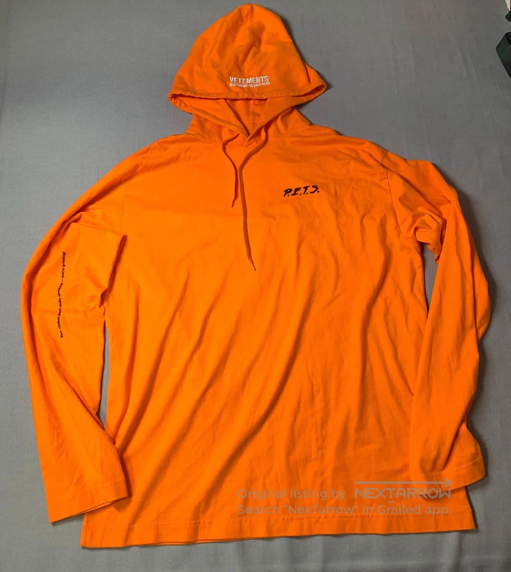 Vetements Vetements P.E.T.S 18SS Orange Hoodie. Size US XS / EU 42 / 0 - 2 Thumbnail
