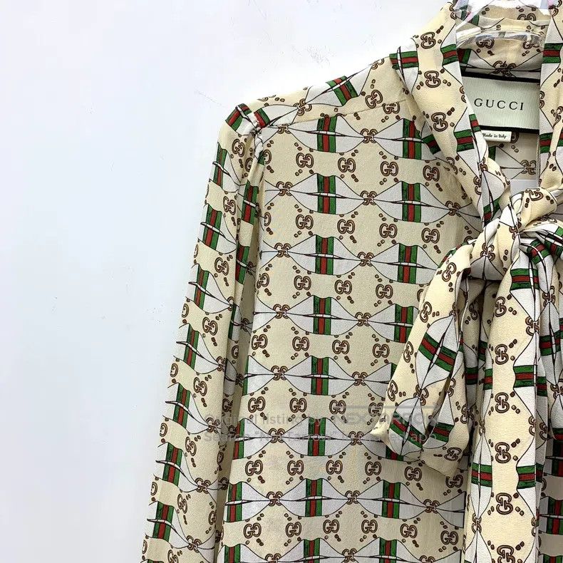 Gucci Gucci Colour-blocked old flower striped full-print mulberr Size US XS / EU 42 / 0 - 3 Thumbnail