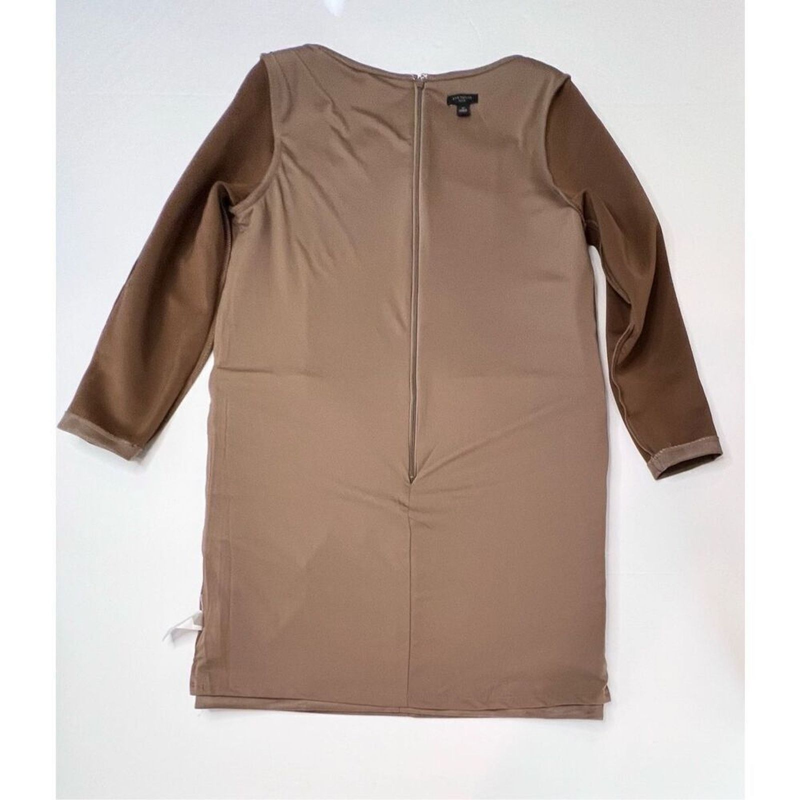 Ann Taylor Ann Taylor Seamed Faux Suede Brown Shift Dress 8P Petites Size M / US 6-8 / IT 42-44 - 8 Thumbnail