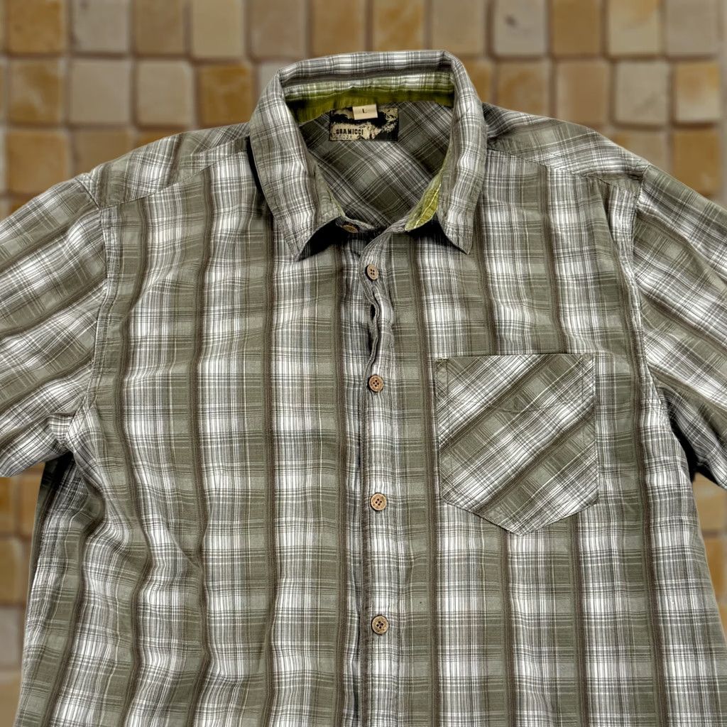 Gramicci Gramicci Shirt Mens Large Button Up Shirt Short Sleeve Plaid green cotton blend woven casual pockets Regular Size US L / EU 52-54 / 3 - 1 Thumbnail
