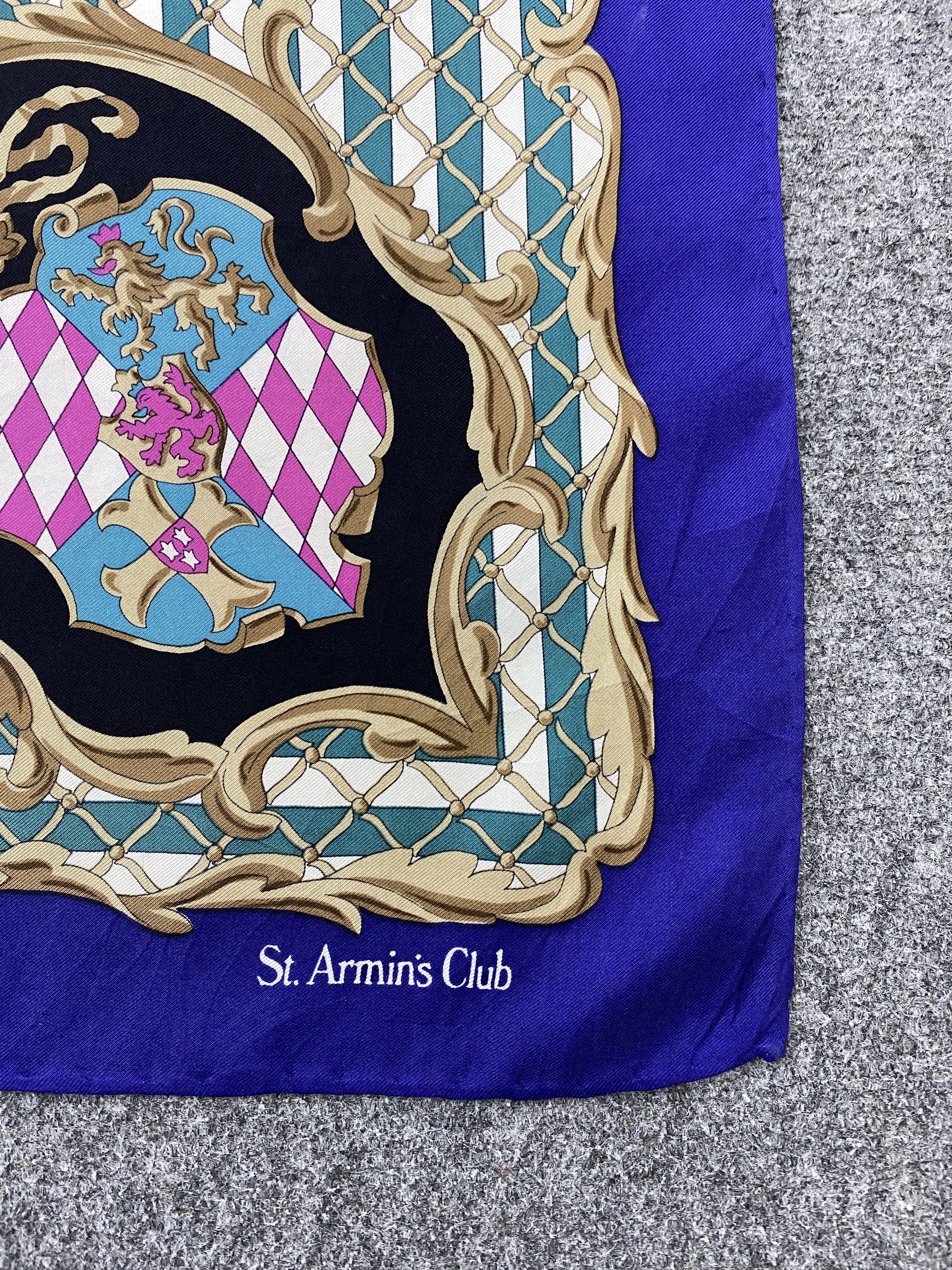 Japanese Brand Vintage St. Armin Club Silk Scarf SN0110 Size ONE SIZE - 5 Thumbnail