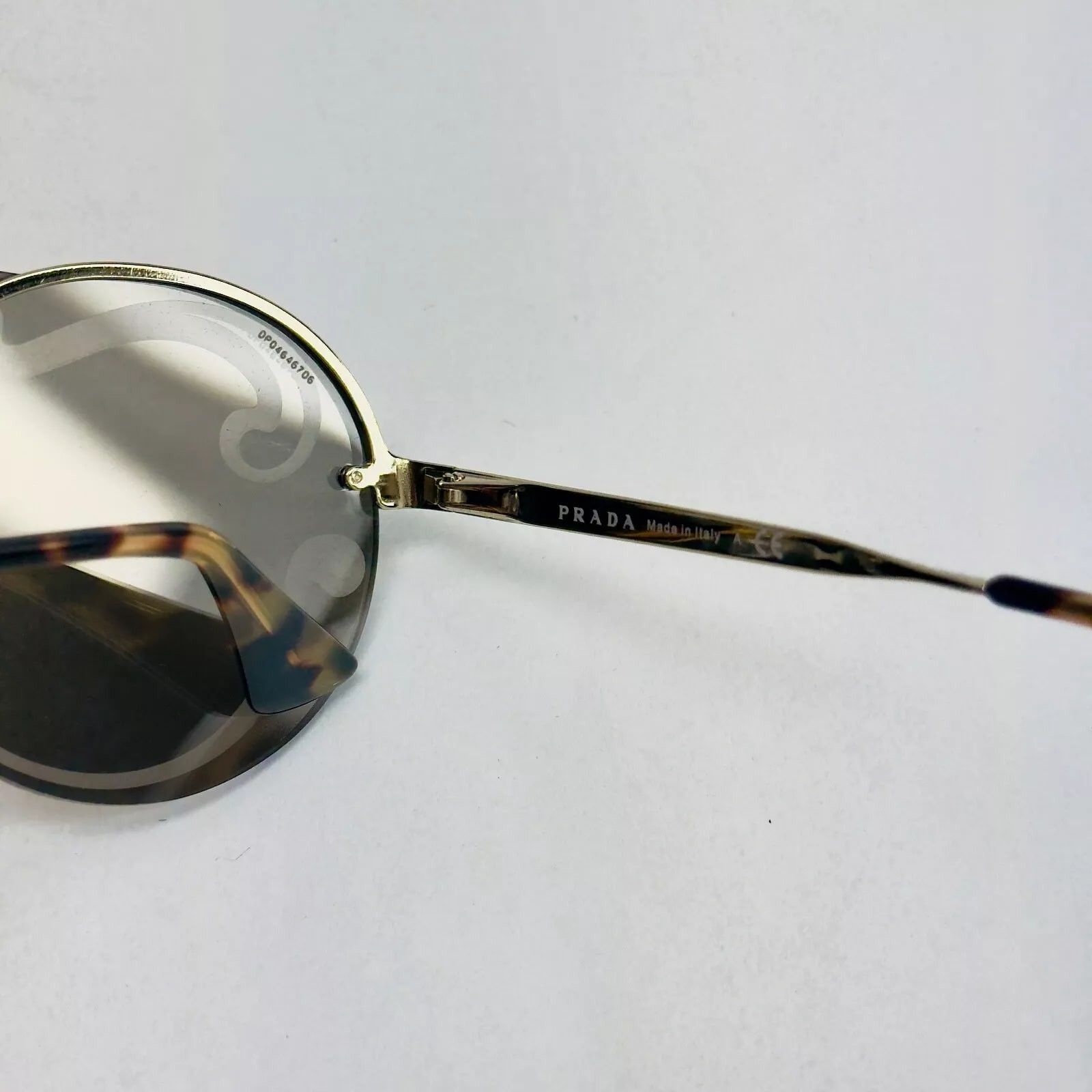 Prada PRADA 65T CINEMA Rimless Sunglasses Gold Swirl Mirror PR65TS Size ONE SIZE - 8 Thumbnail