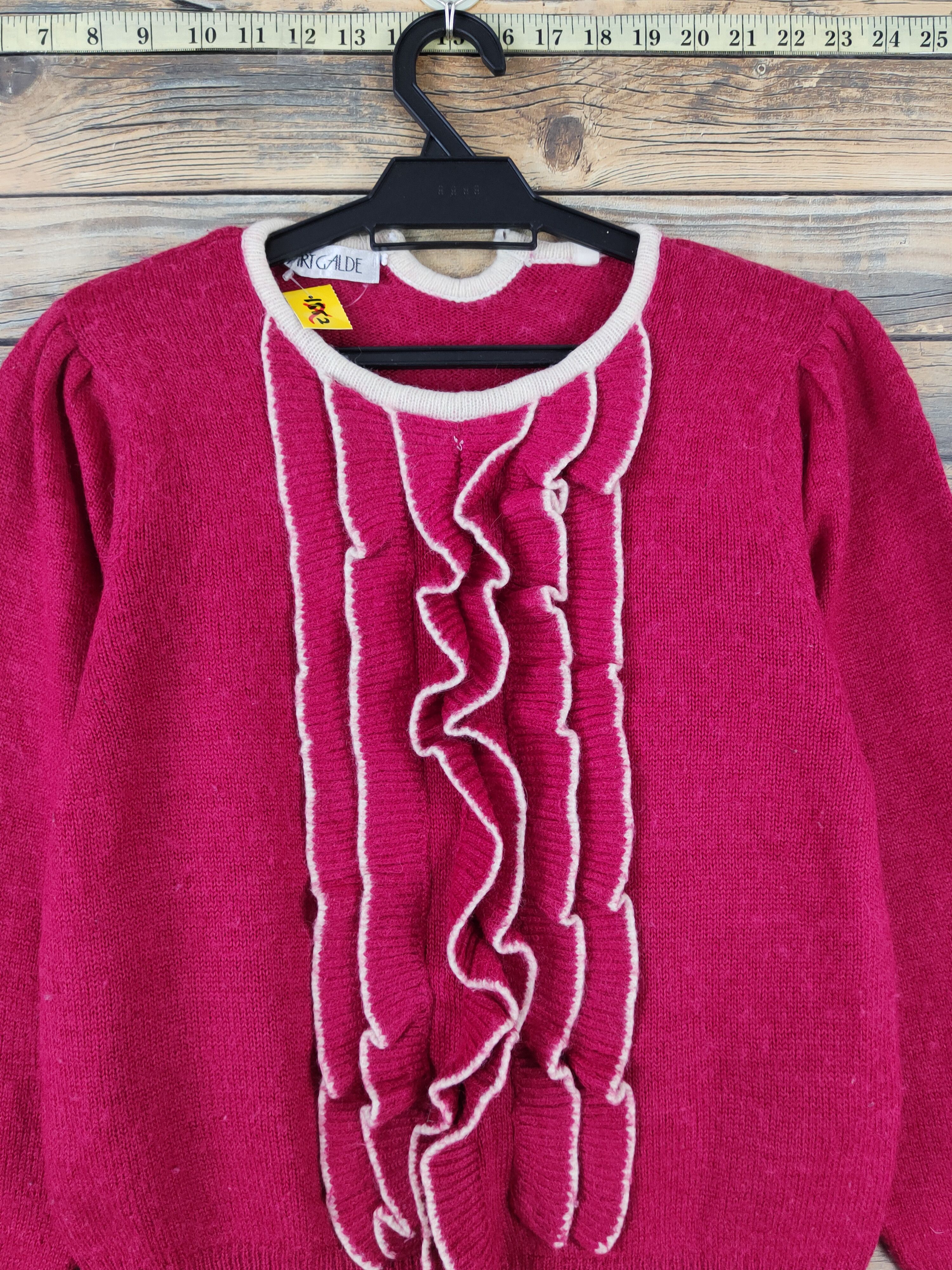 Homespun Knitwear × Japanese Brand × Vintage Art Galde Red Knitwear Sweatshirts #W1005 Size S / US 4 / IT 40 - 2 Thumbnail