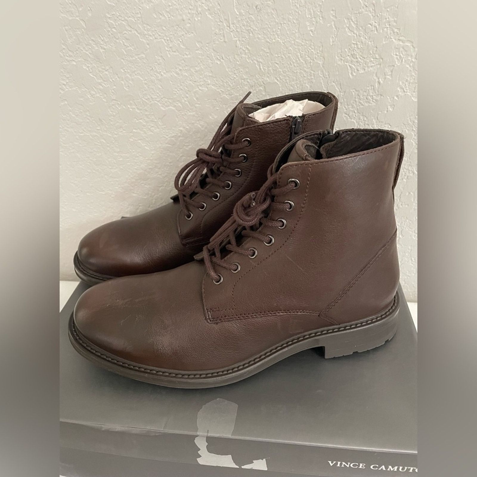 Vince Camuto Vince Camuto Langston Leather Lace Up Boot w/ zipper Mens 9 Size US 9 / EU 42 - 3 Thumbnail