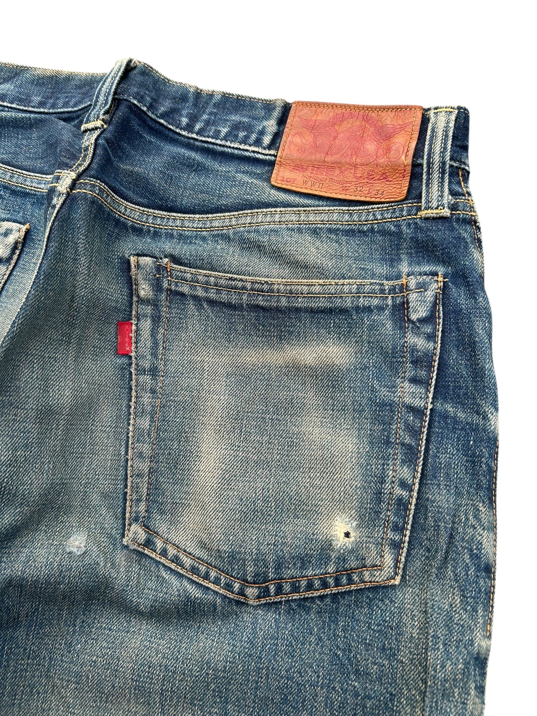 Avirex × Kapital × Vintage Vintage Avirex Selvedge Button 13star Distressed Denim Jeans Size US 31 - 6 Thumbnail