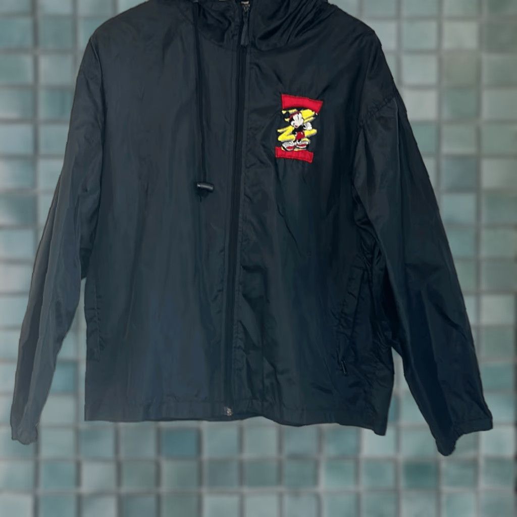 VINTAGE Rare DISNEY Mickey Mouse Unlimited Gym Full Zip Hooded Jacket 90s Black XL Men Multicolor Hoodie Jacket