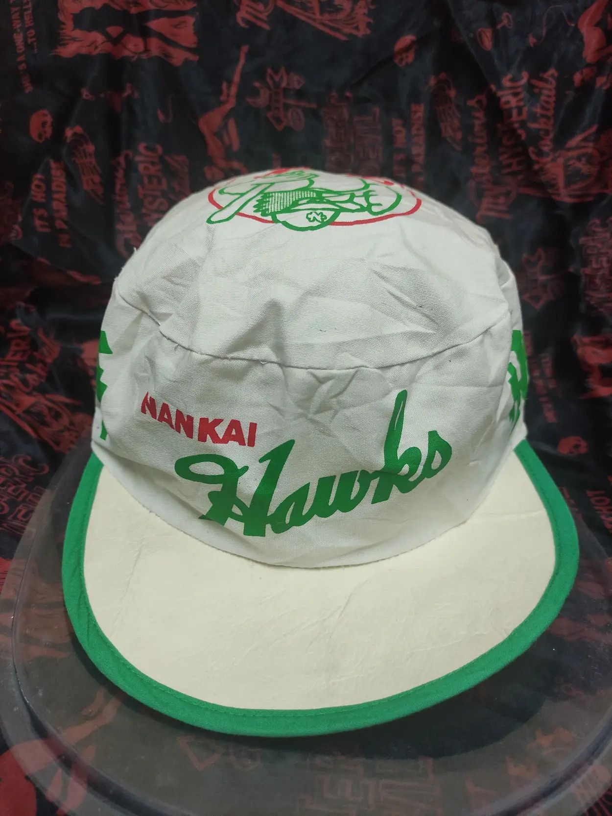 Japanese Brand VINTAGE 80's NANKAI HAWKS JAPANESE BASEBALL TEAM PAINTER CAP Size ONE SIZE - 7 Thumbnail