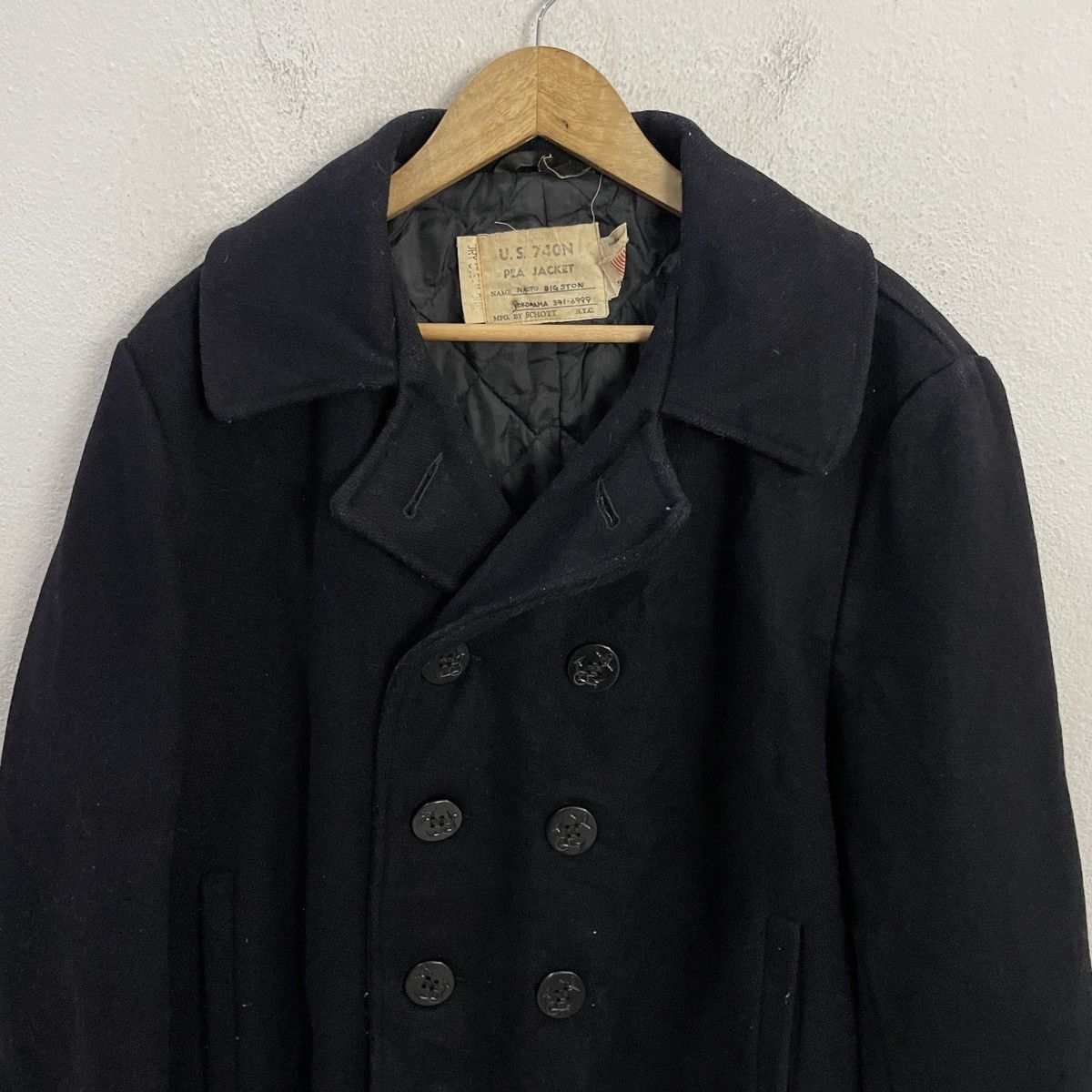 Schott Vintage U.S 740N By Schoot Pea Coat Jacket Size US XL / EU 56 / 4 - 4 Thumbnail