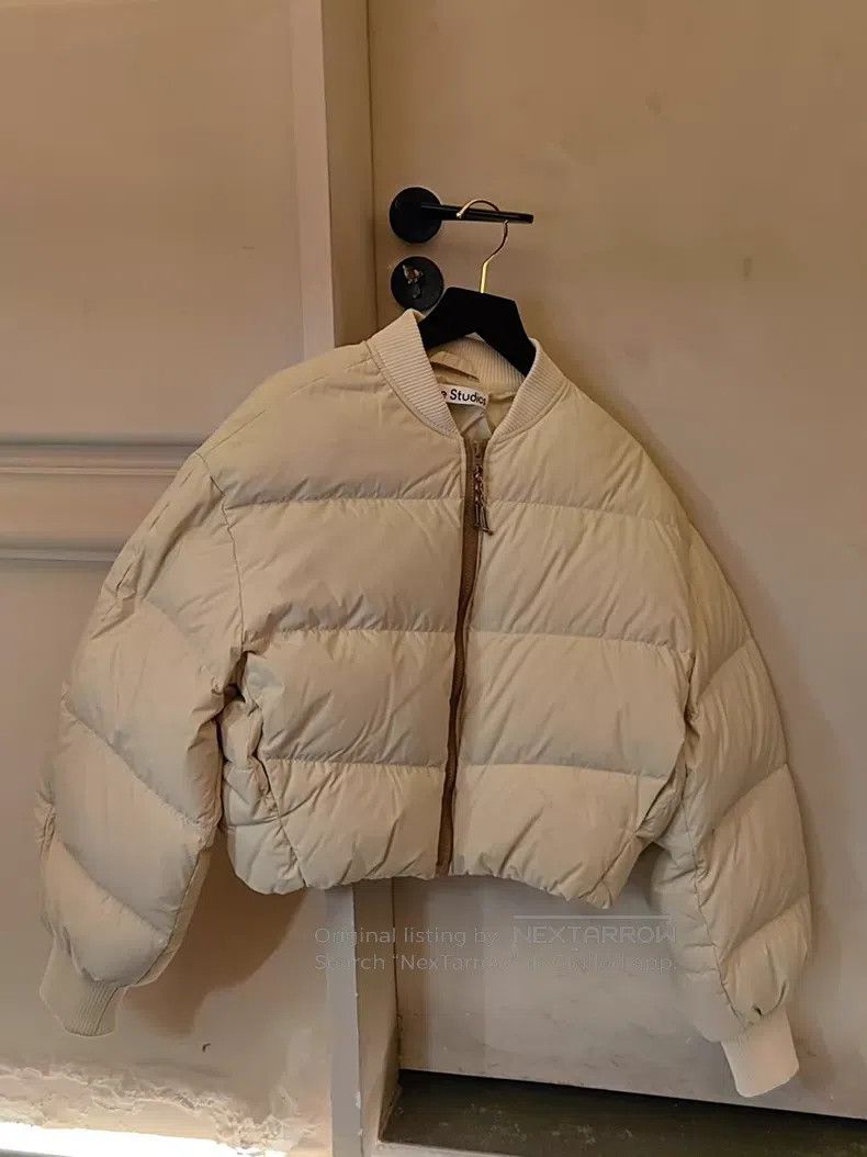 Acne Studios Acne Studios Short Down Jacket, Beige, Stand Collar Zipper Size XS / US 0-2 / IT 36-38 - 1 Thumbnail