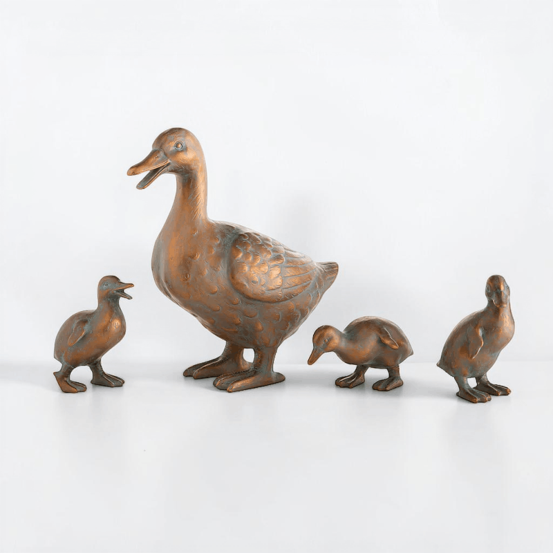 Other Duck Family Statues, Faux Bronze Pond Decor, Lawn Decor Size ONE SIZE - 1 Thumbnail