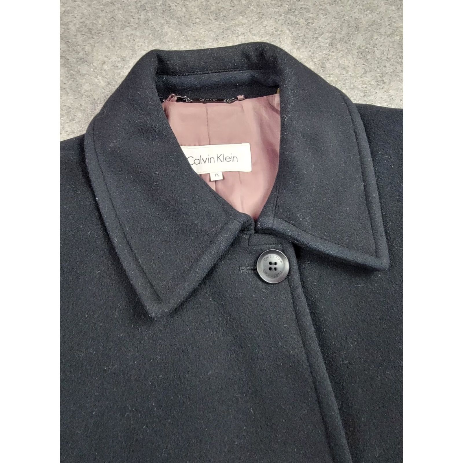 Calvin Klein Calvin Klein Coat Womens 1X Black Wool Pea Coat Size XL / US 12-14 / IT 48-50 - 2 Thumbnail