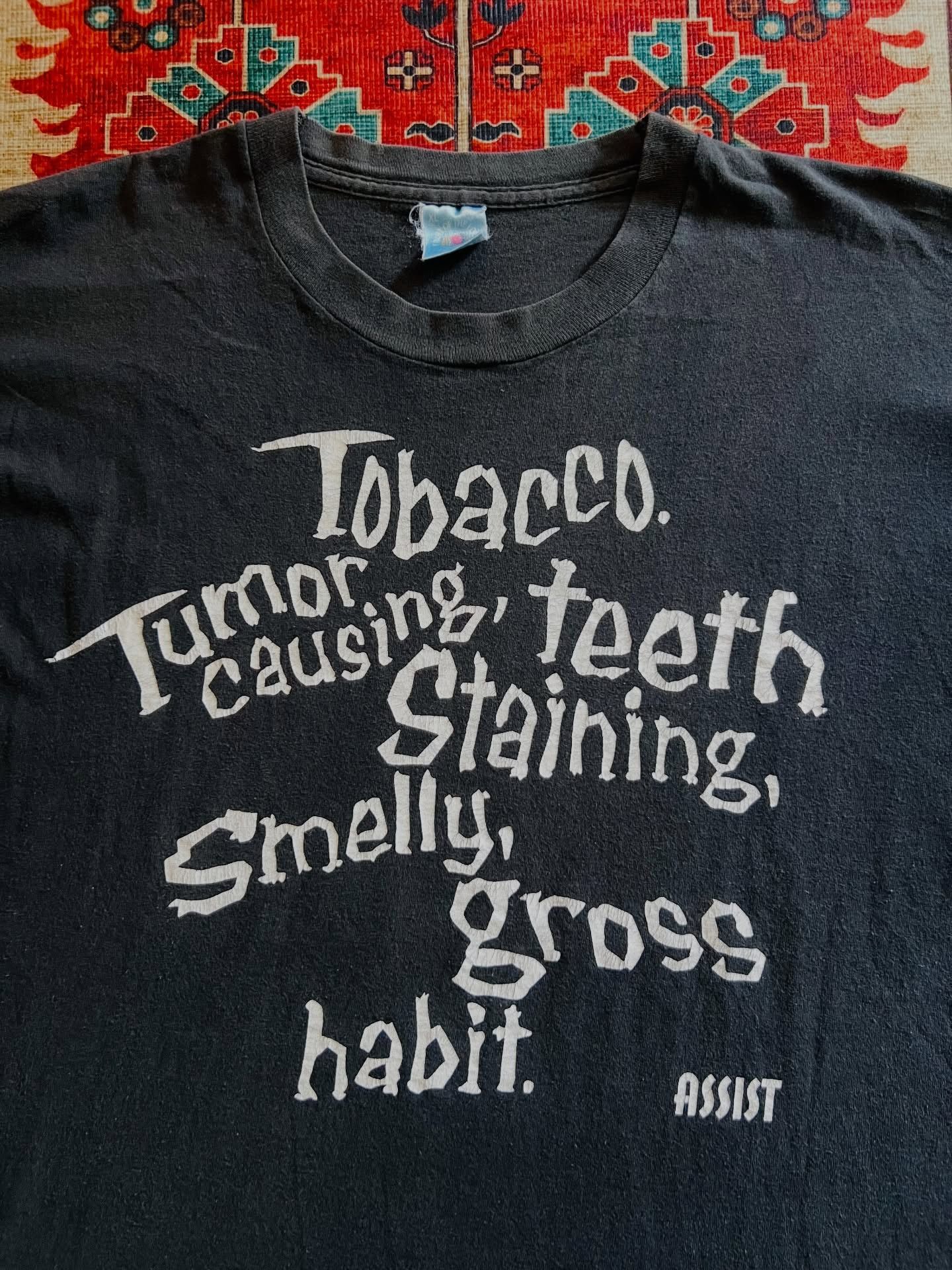 Vintage Vintage 90s Anti-Smoking Tobacco Statement Tee Size US XL / EU 56 / 4 - 2 Thumbnail